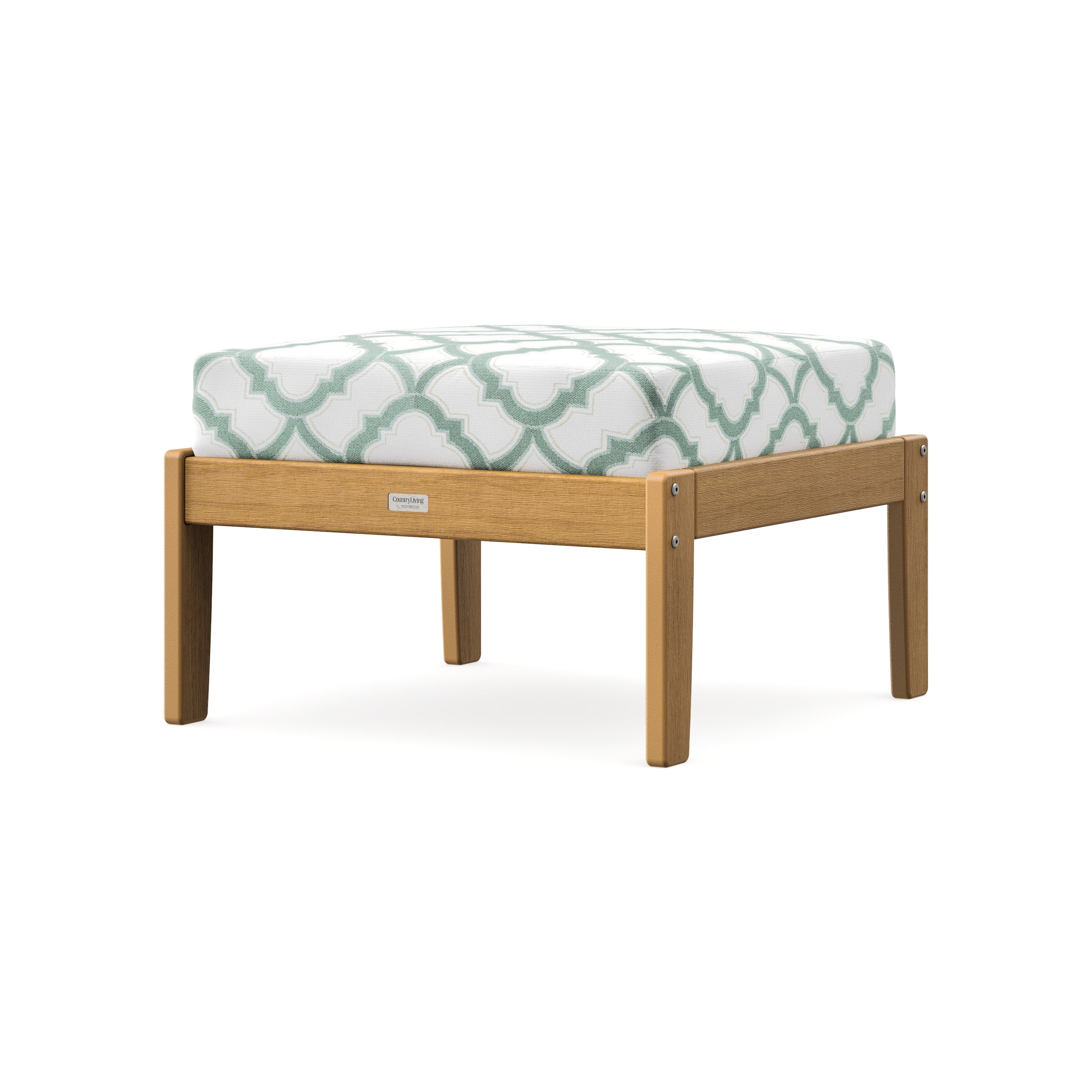 Cottage Deep Seating Ottoman in Natural / Trellis Glacier Spa