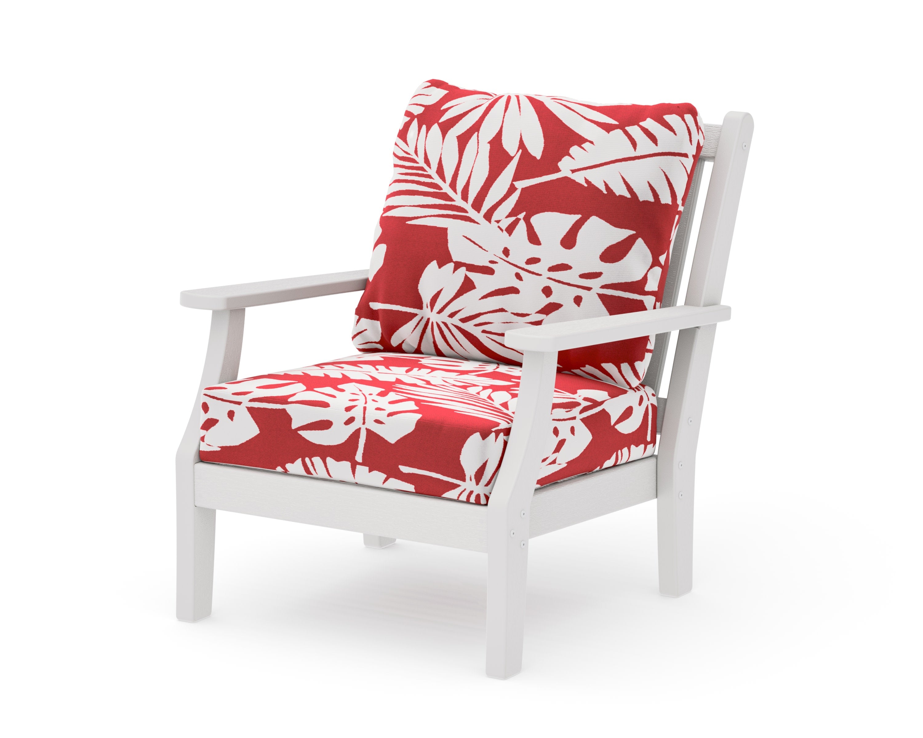 Wovendale Deep Seating Chair in Vintage White / Leaf Crimson