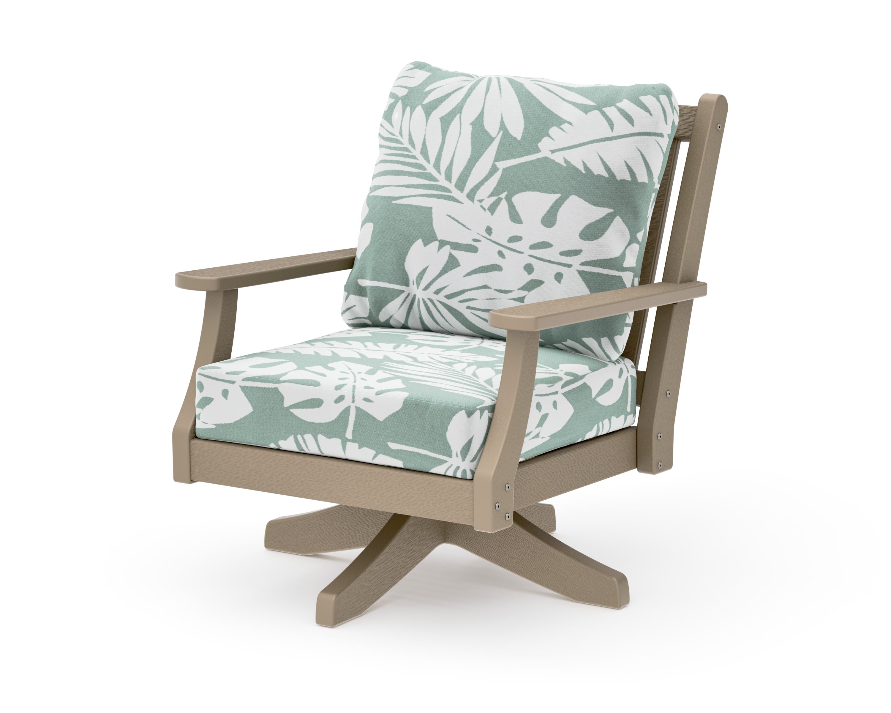 Wovendale Deep Seating Swivel Chair in Vintage Sahara / Leaf Glacier Spa