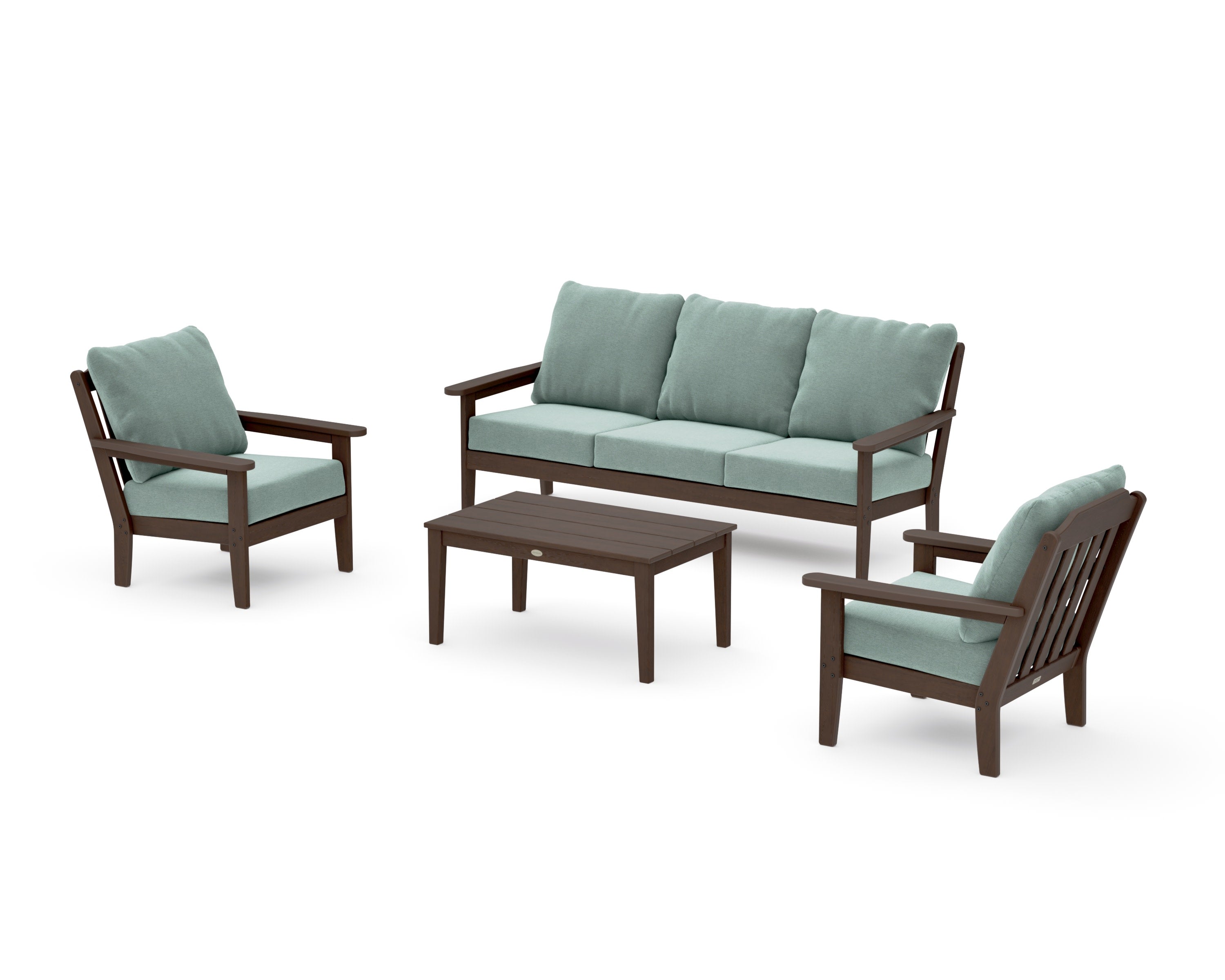 Cottage 4-Piece Deep Seating Set with Sofa in Kona / Glacier Spa