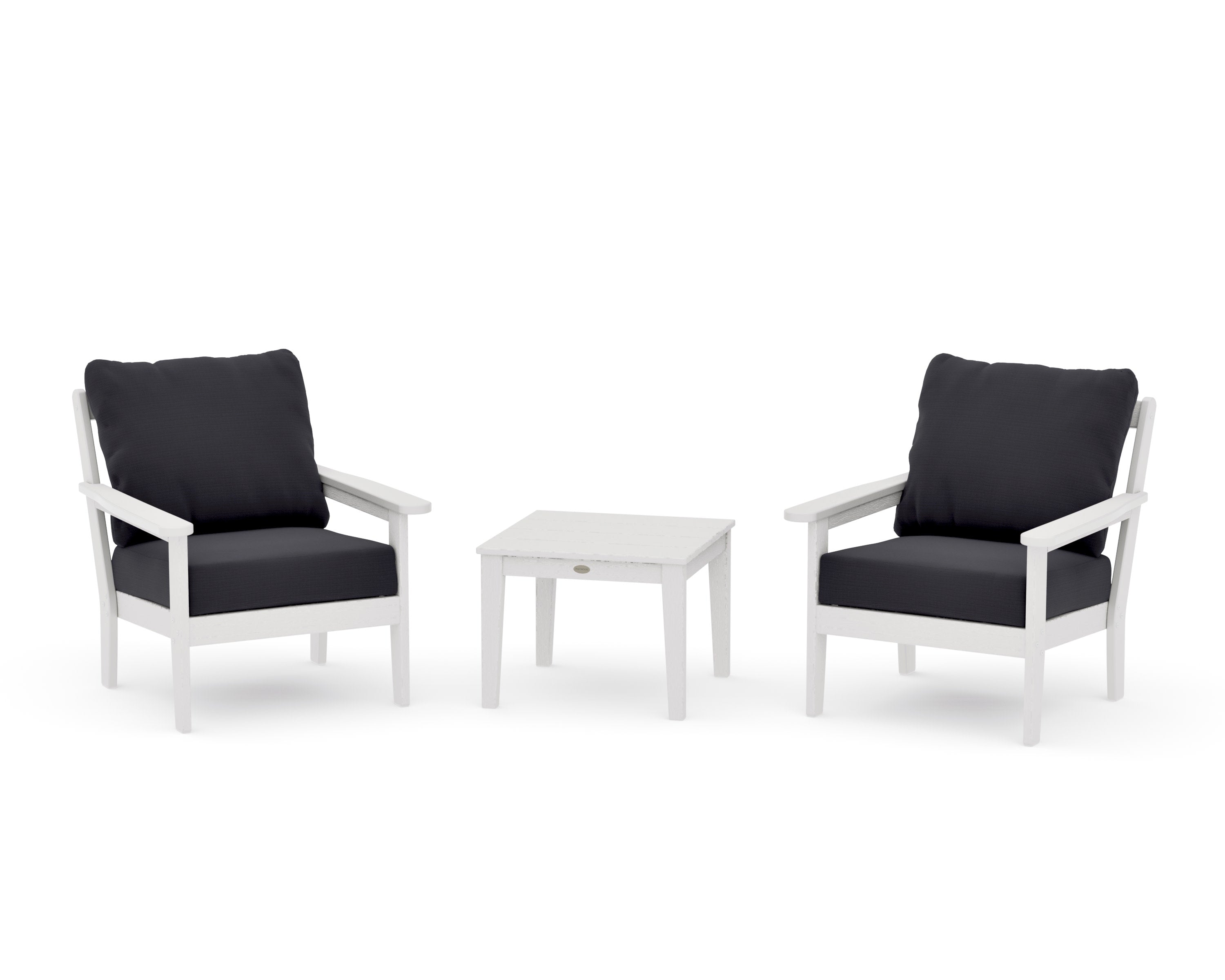 Cottage 3-Piece Deep Seating Set in Vintage White / Midnight Linen