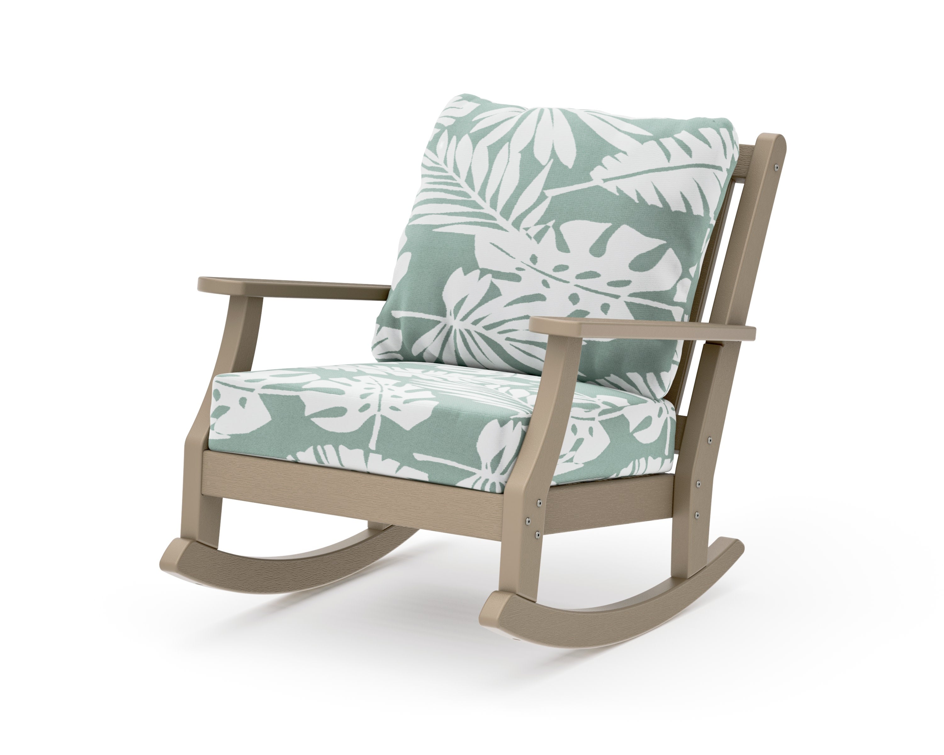 Wovendale Deep Seating Rocking Chair in Vintage Sahara / Leaf Glacier Spa