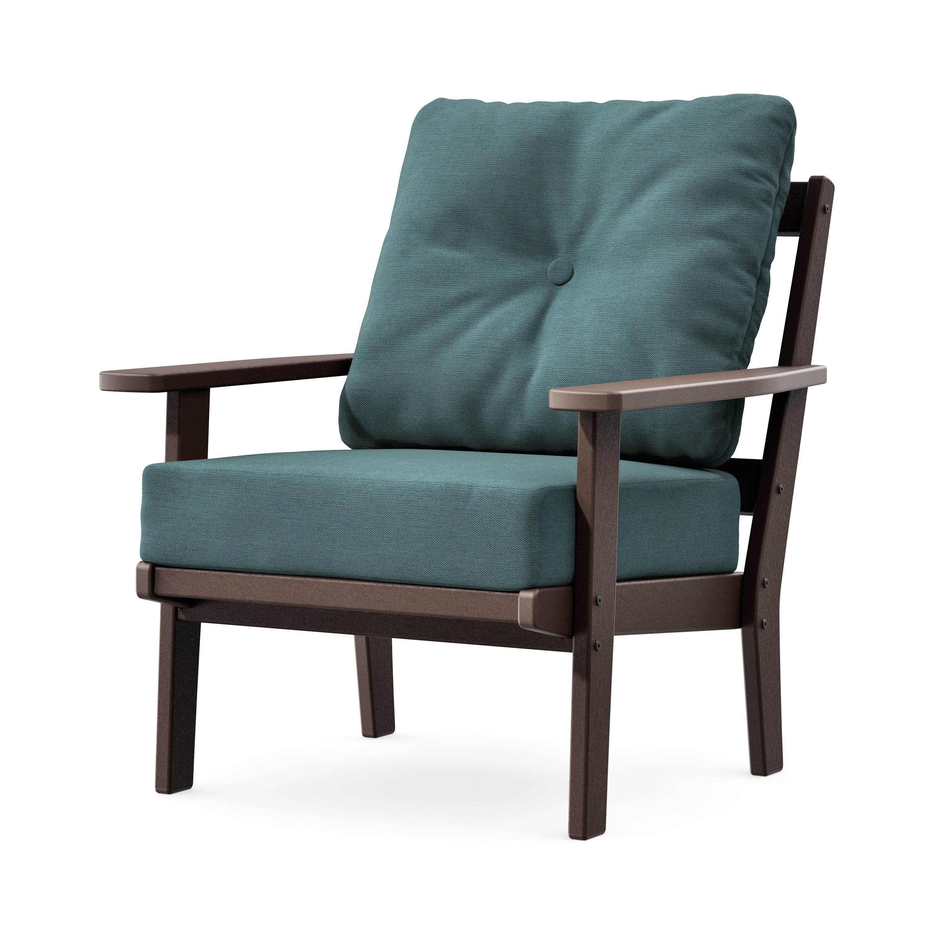 Prairie Deep Seating Chair in Mahogany / Ocean Teal