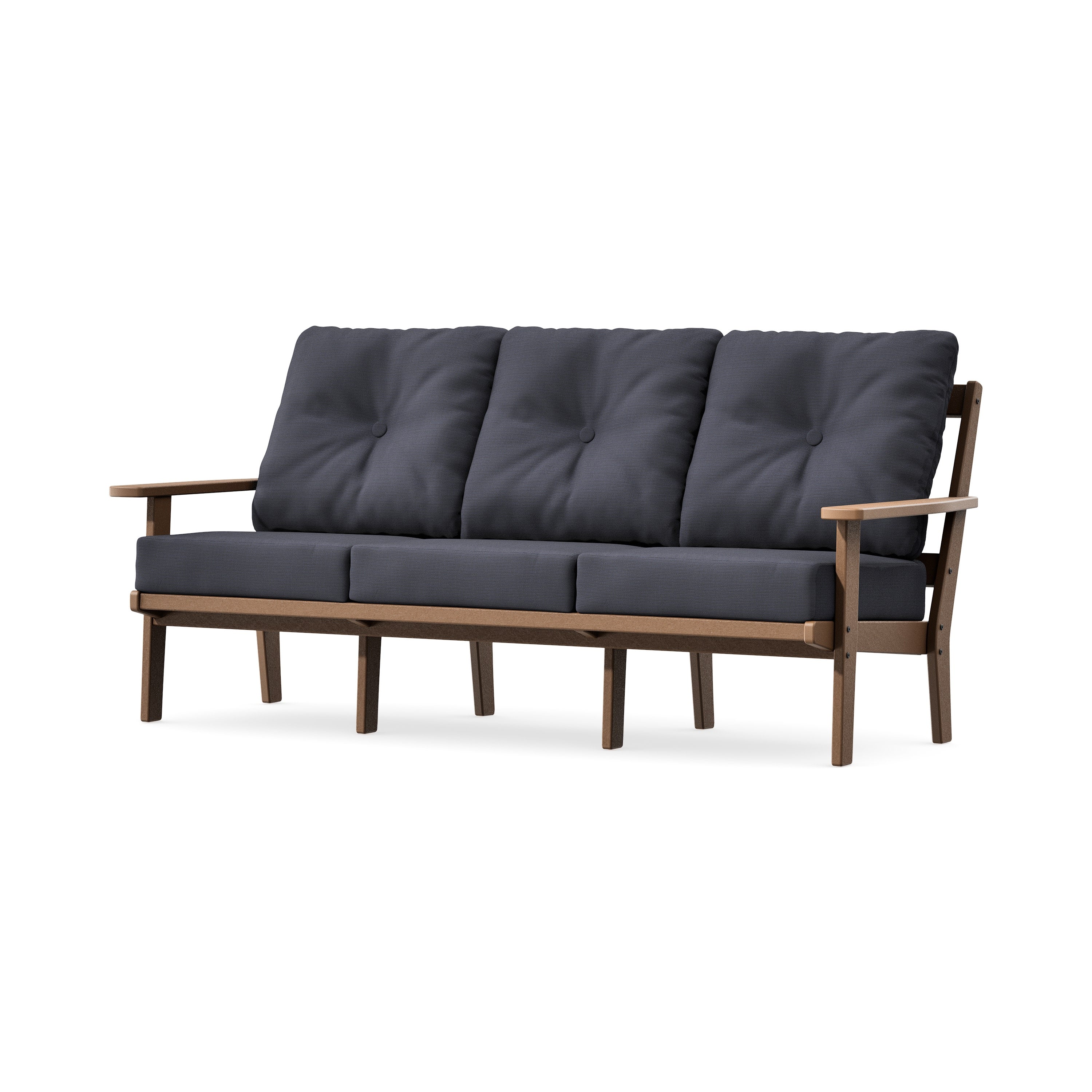 PrairieDeep Seating Sofa in Teak / Midnight Linen