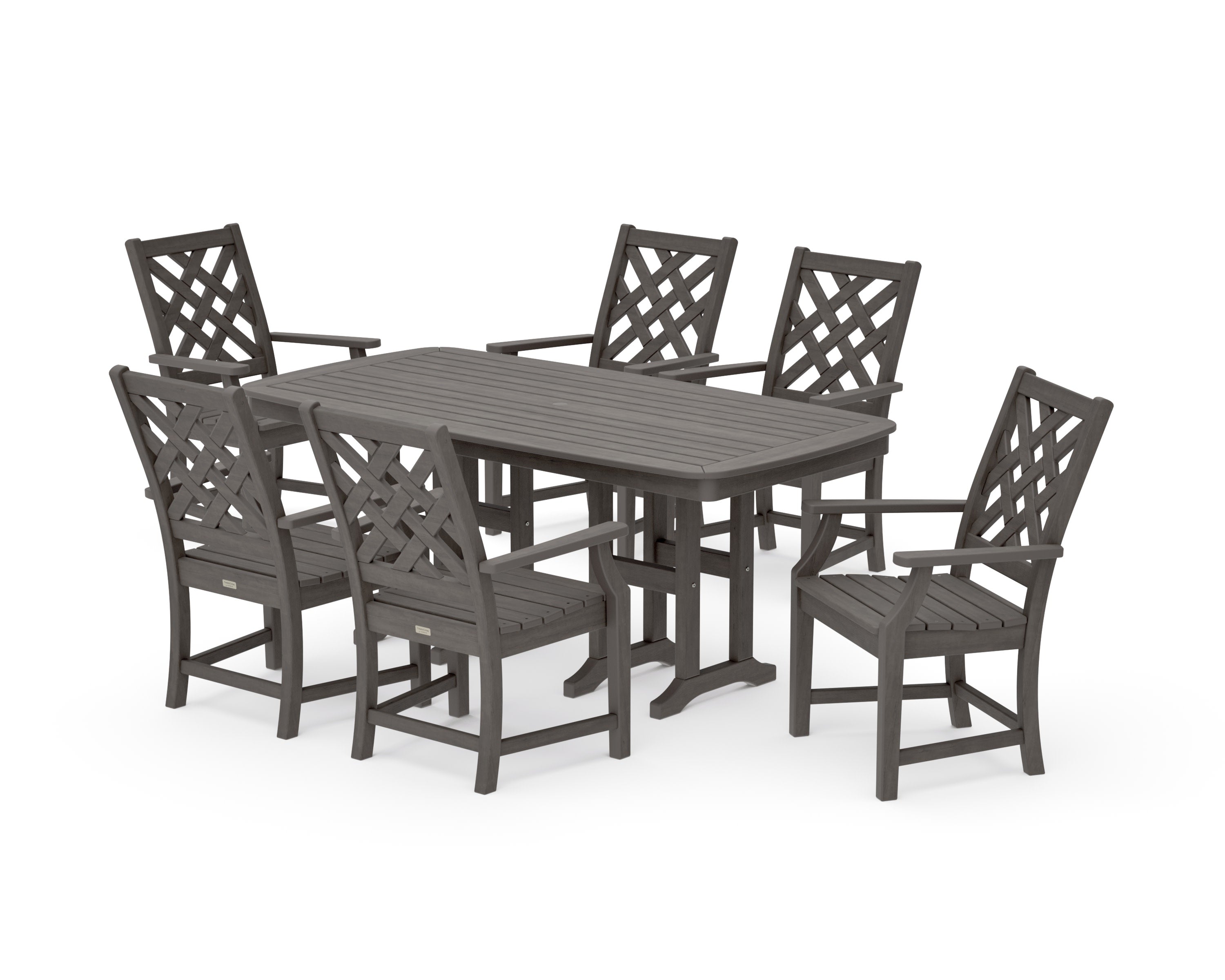 Wovendale Arm Chair 7-Piece Dining Set in Driftwood