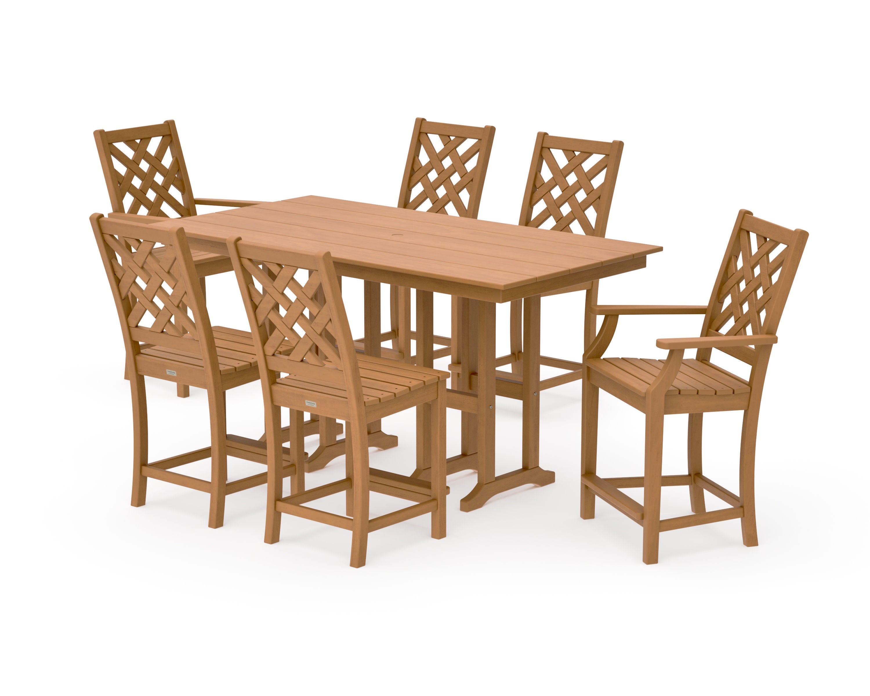 Wovendale 7-Piece Farmhouse Counter Set in Natural