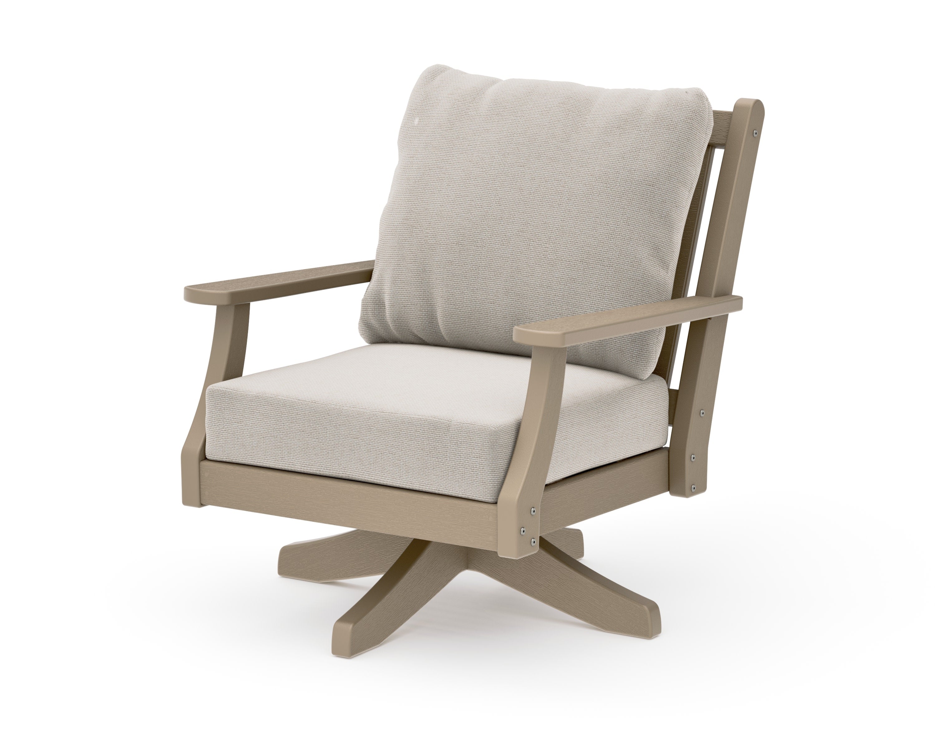 Wovendale Deep Seating Swivel Chair in Vintage Sahara / Dune Burlap