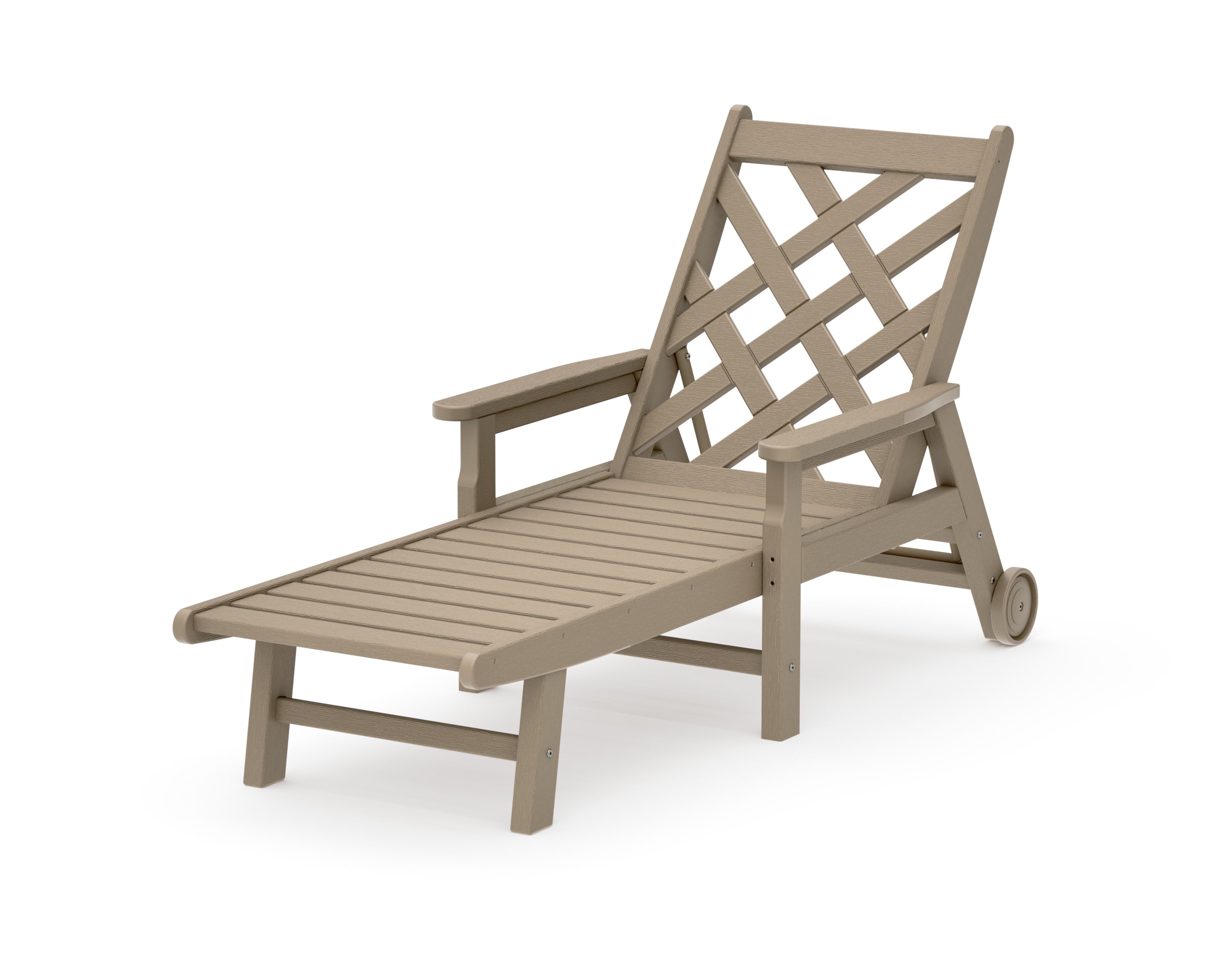 Wovendale Chaise with Arms and Wheels in Vintage Sahara