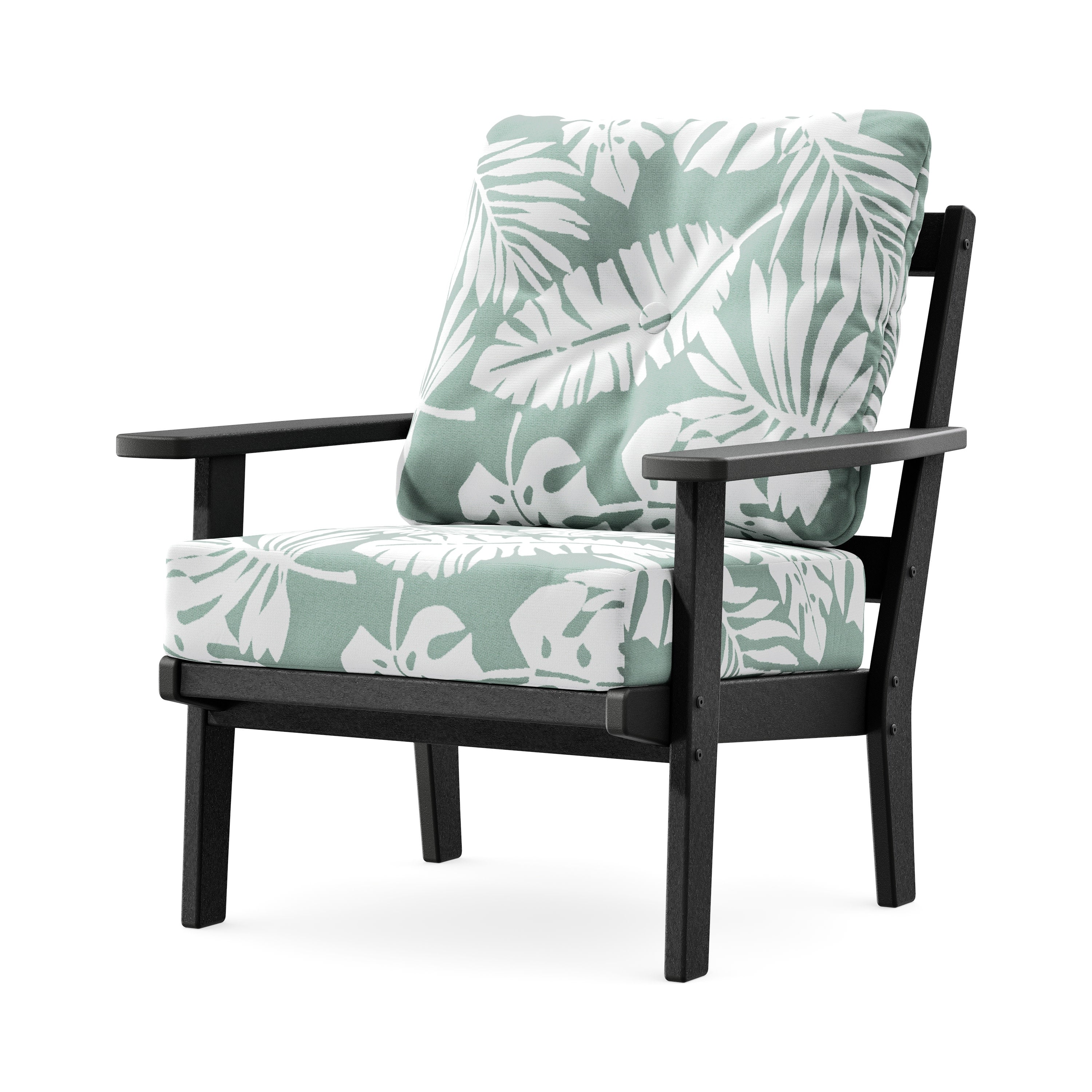 Prairie Deep Seating Chair in Black / Leaf Glacier Spa