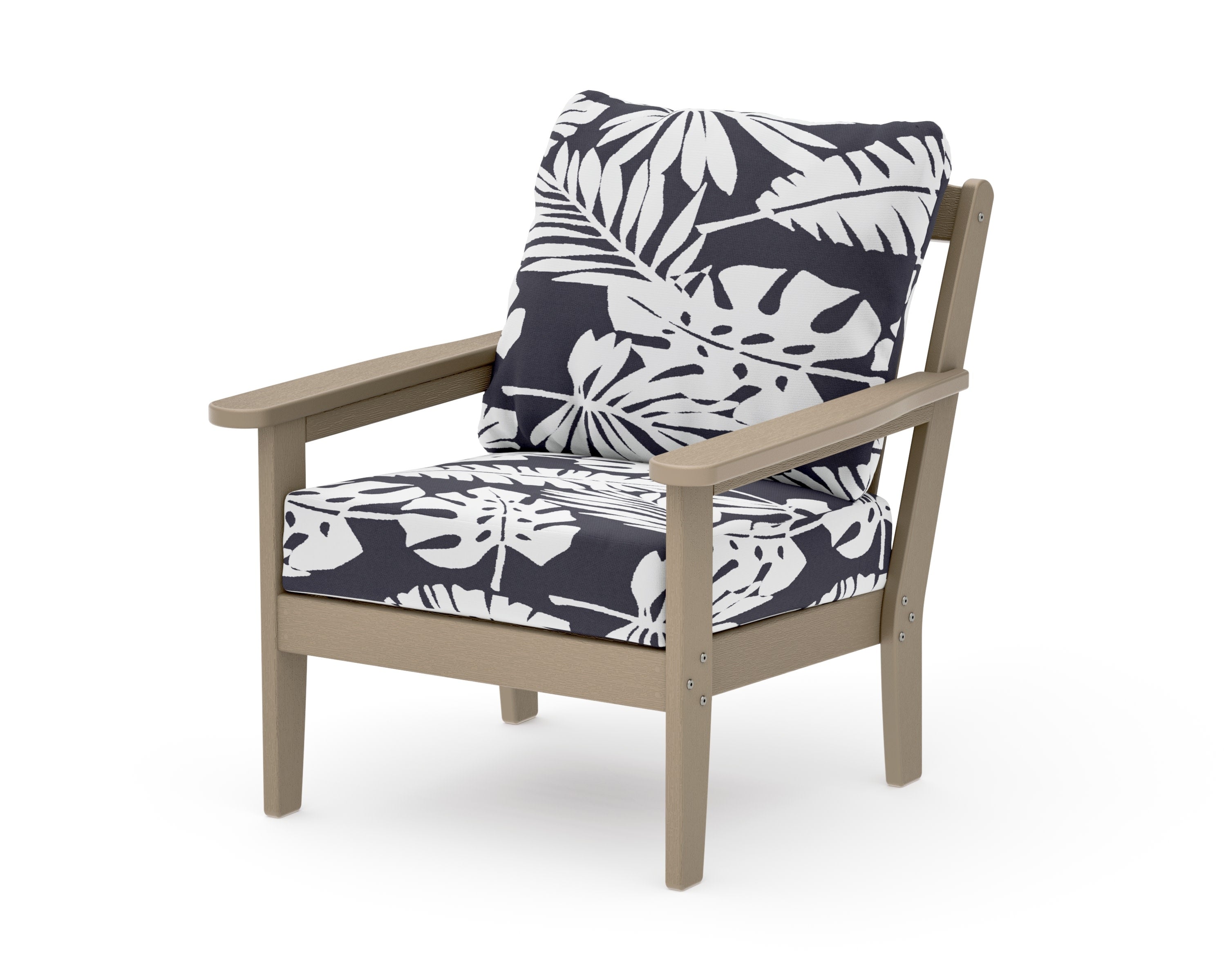 Cottage Deep Seating Chair in Vintage Sahara / Leaf Navy