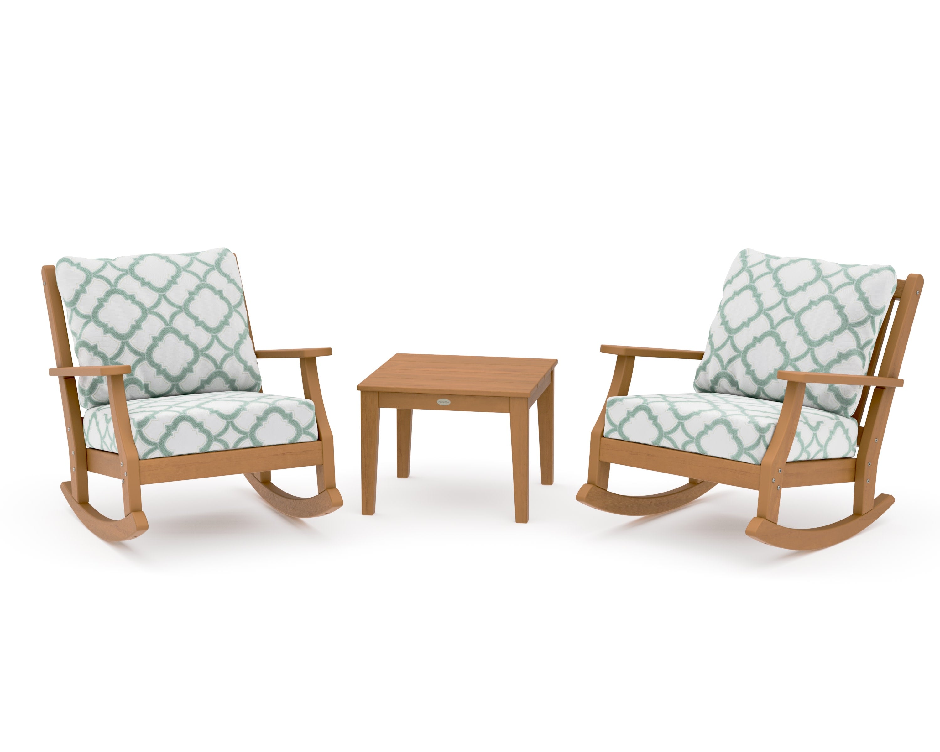 Wovendale 3-Piece Deep Seating Rocker Set in Natural / Trellis Glacier Spa