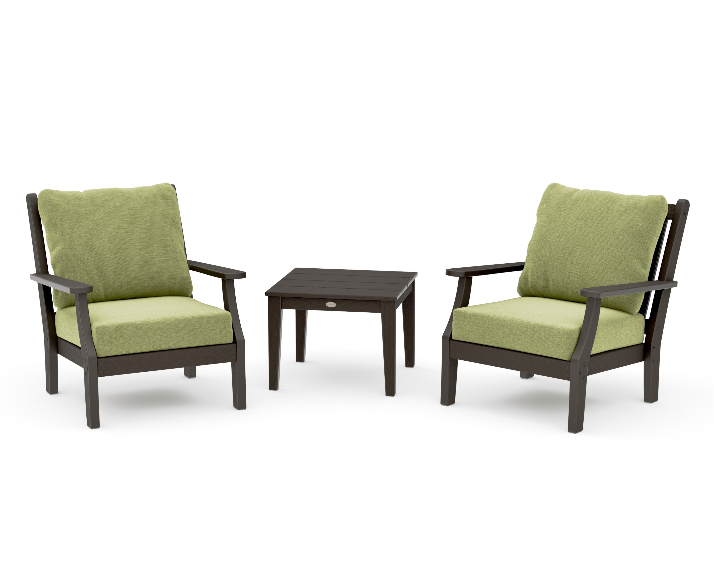 Wovendale 3-Piece Deep Seating Set in Vintage Coffee / Chartreuse Boucle