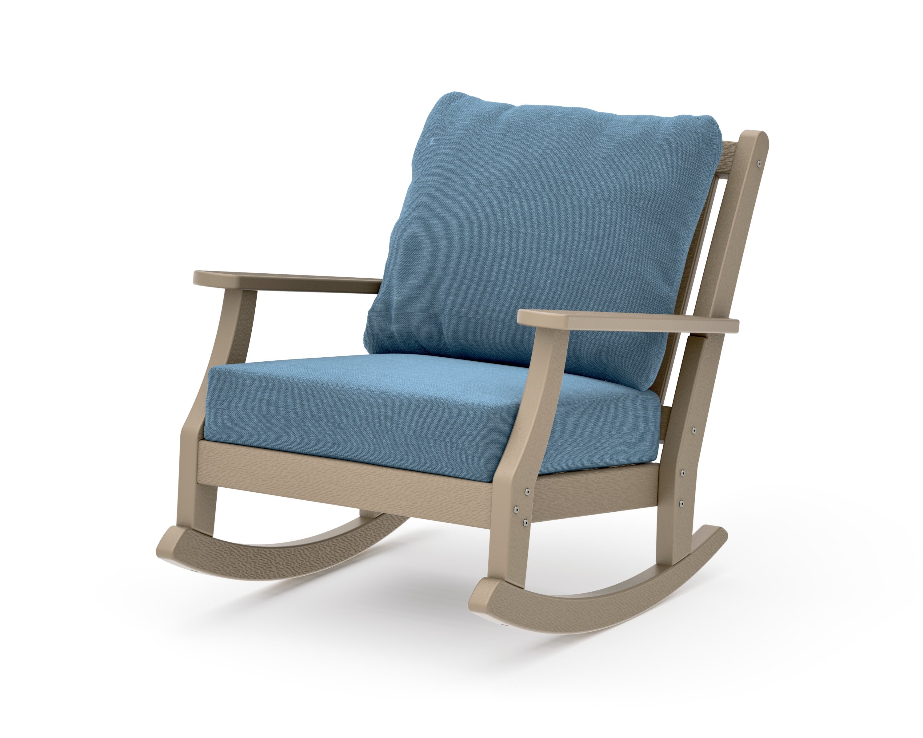 Wovendale Deep Seating Rocking Chair in Vintage Sahara / Sky Blue