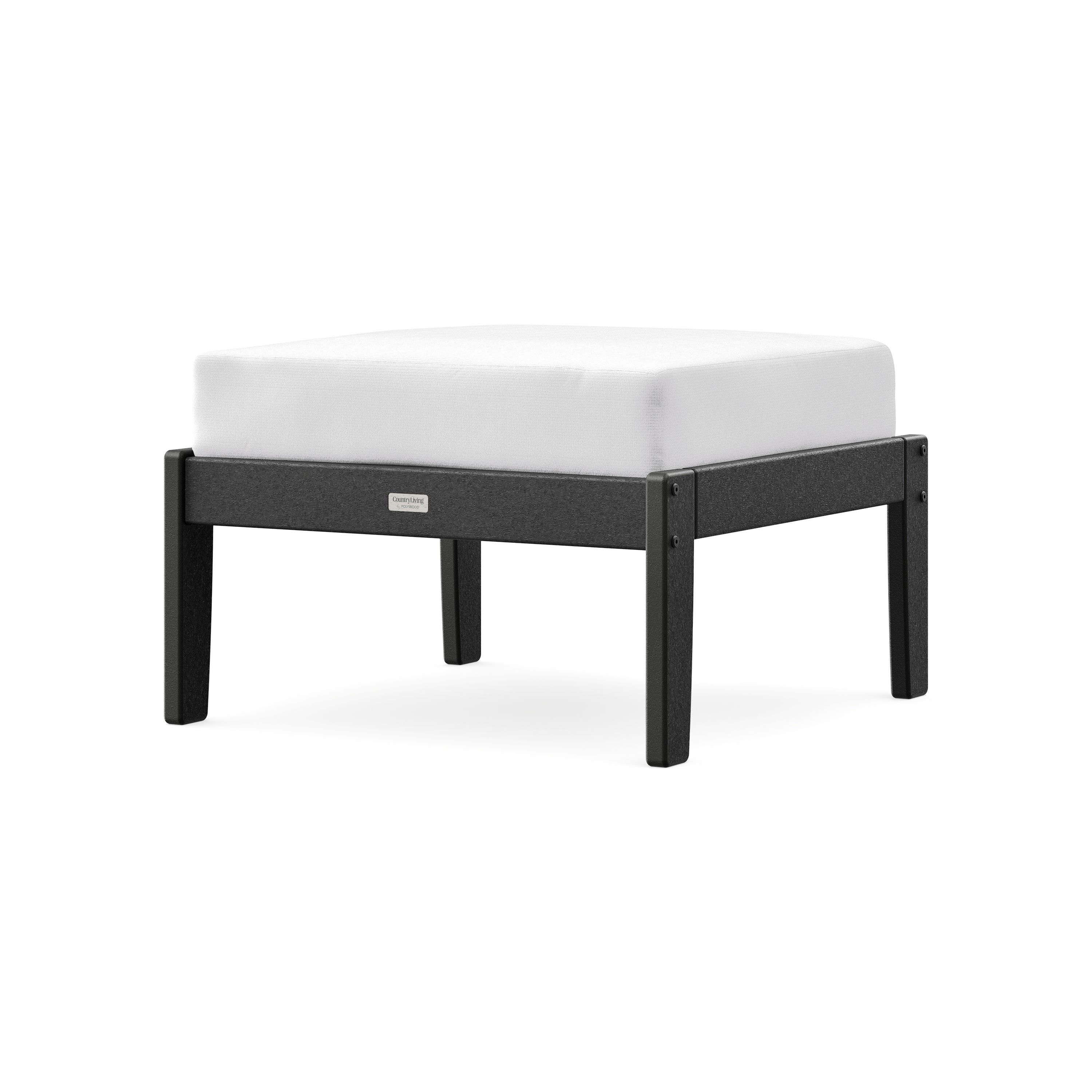 Cottage Deep Seating Ottoman in Black / Natural