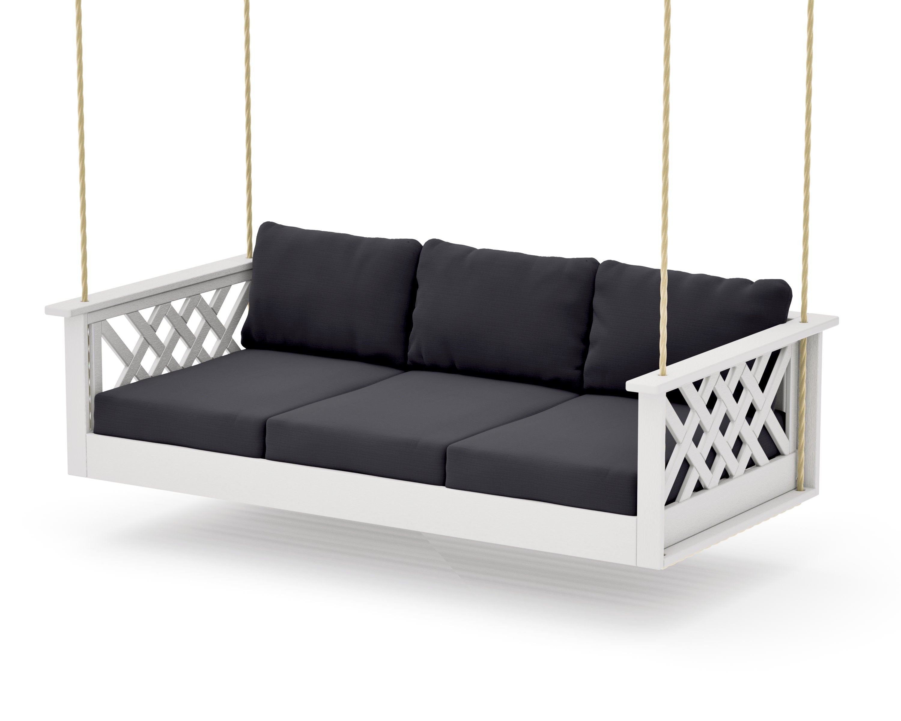 Wovendale Daybed Swing in Vintage White / Midnight Linen
