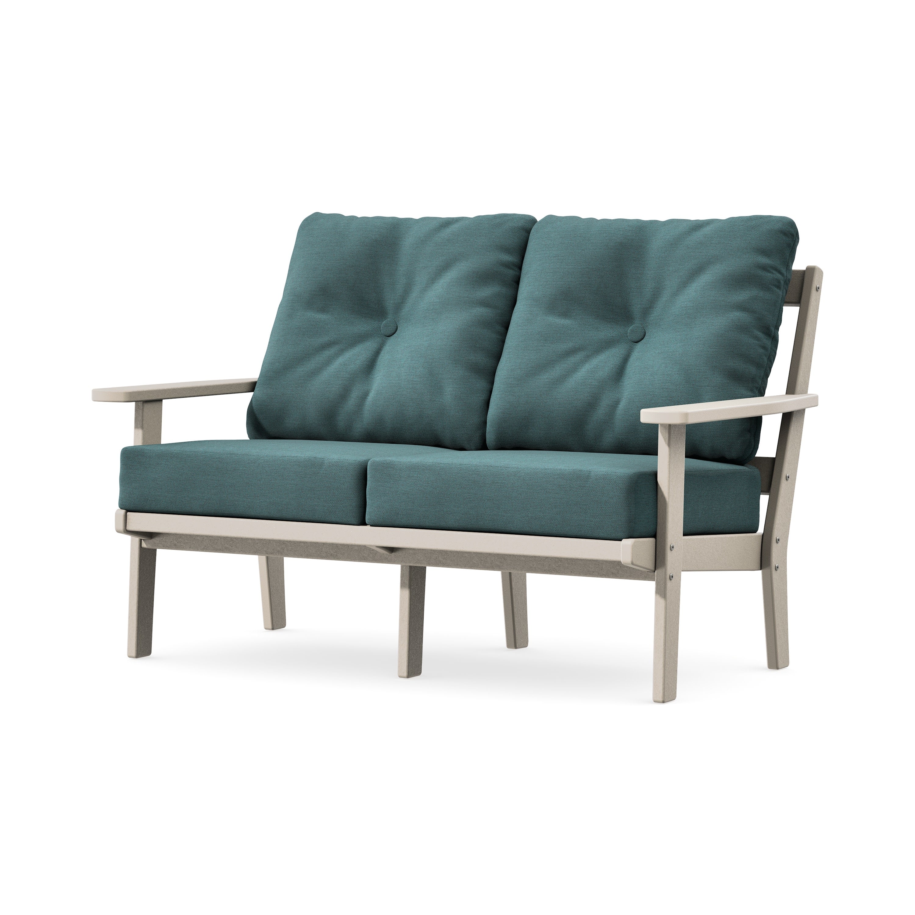 Prairie Deep SeatingLoveseat in Sand / Ocean Teal