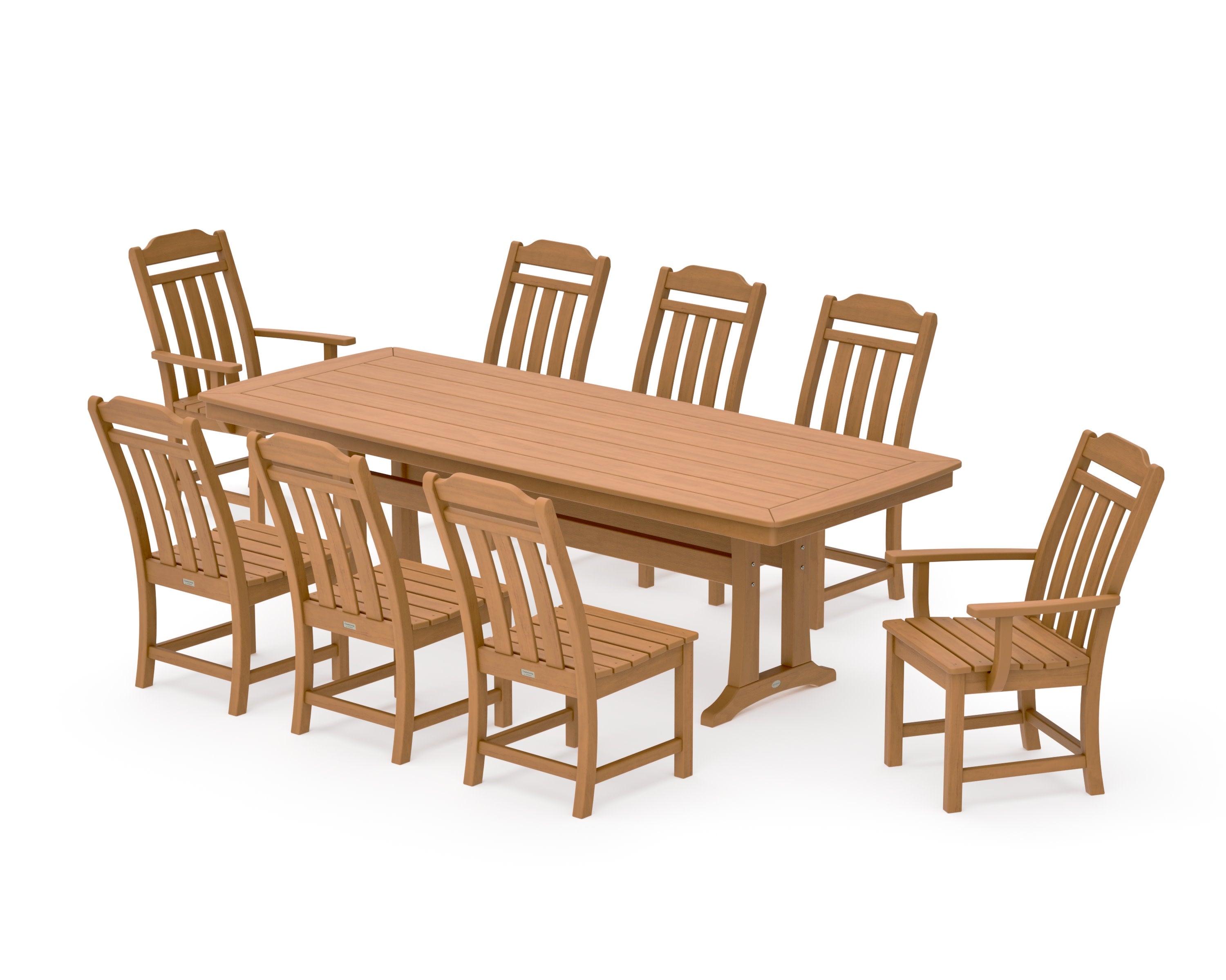 Cottage 9-Piece Dining Set with Trestle Legs in Natural