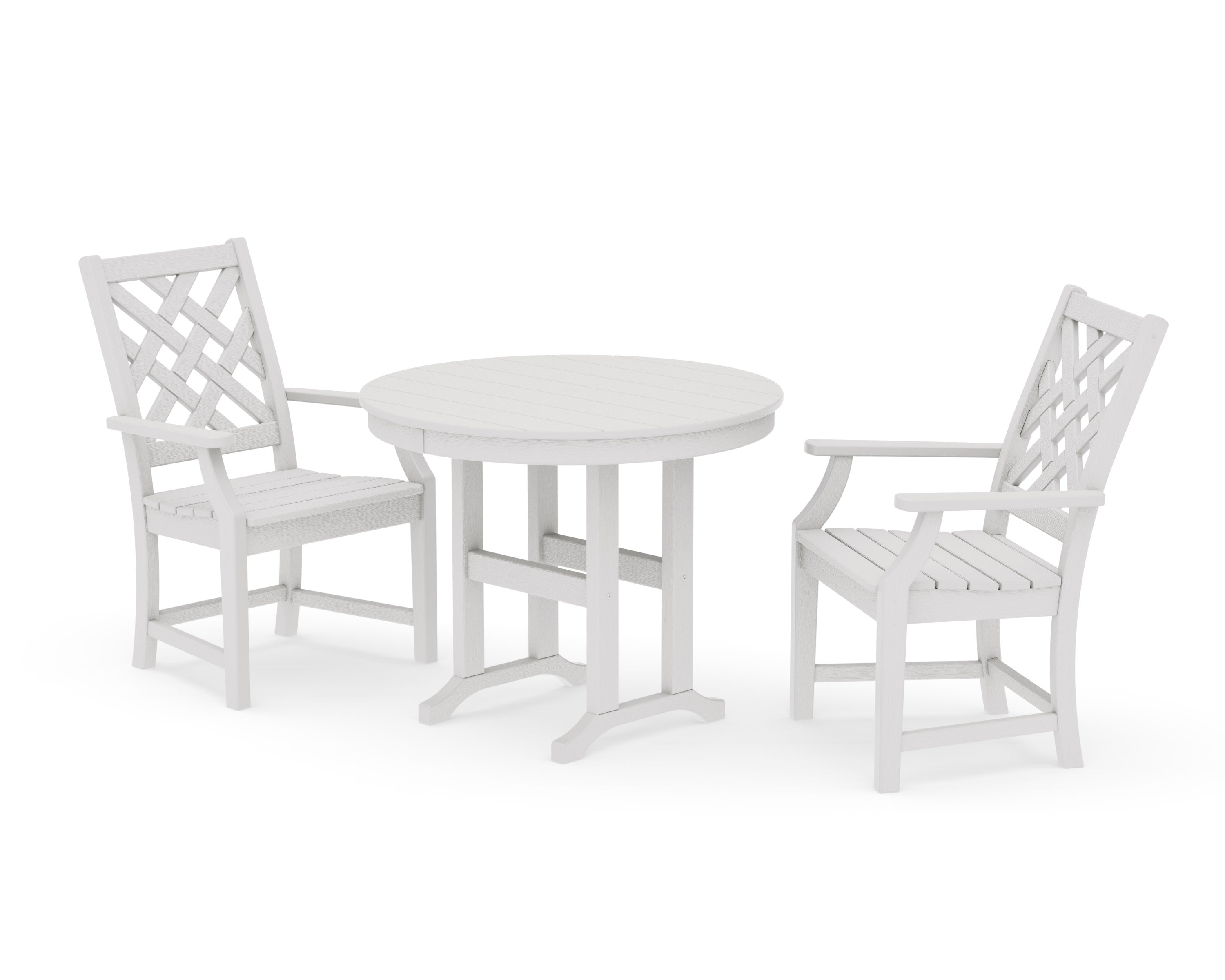Wovendale 3-Piece Farmhouse Dining Set in Vintage White