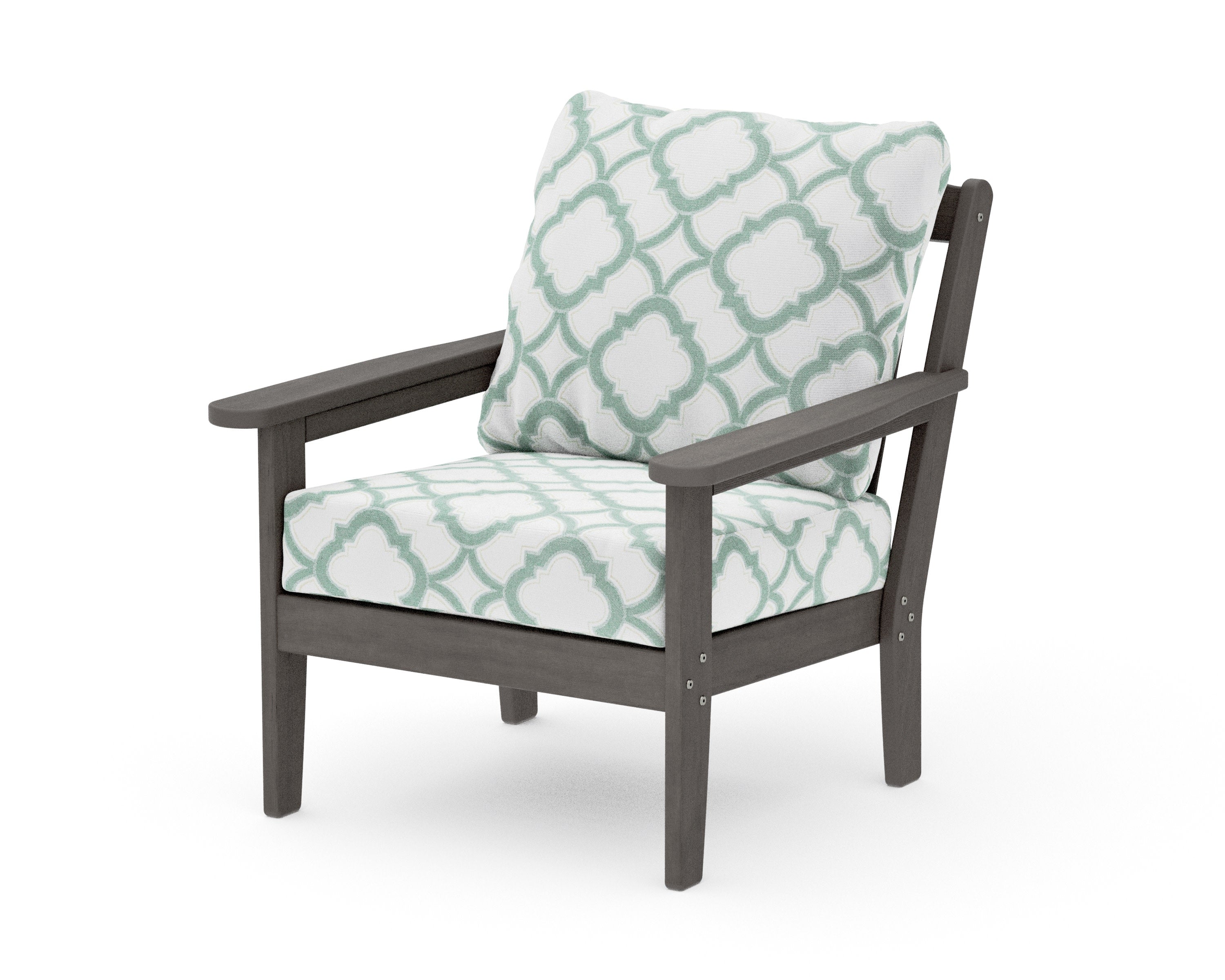 Cottage Deep Seating Chair in Driftwood / Trellis Glacier Spa