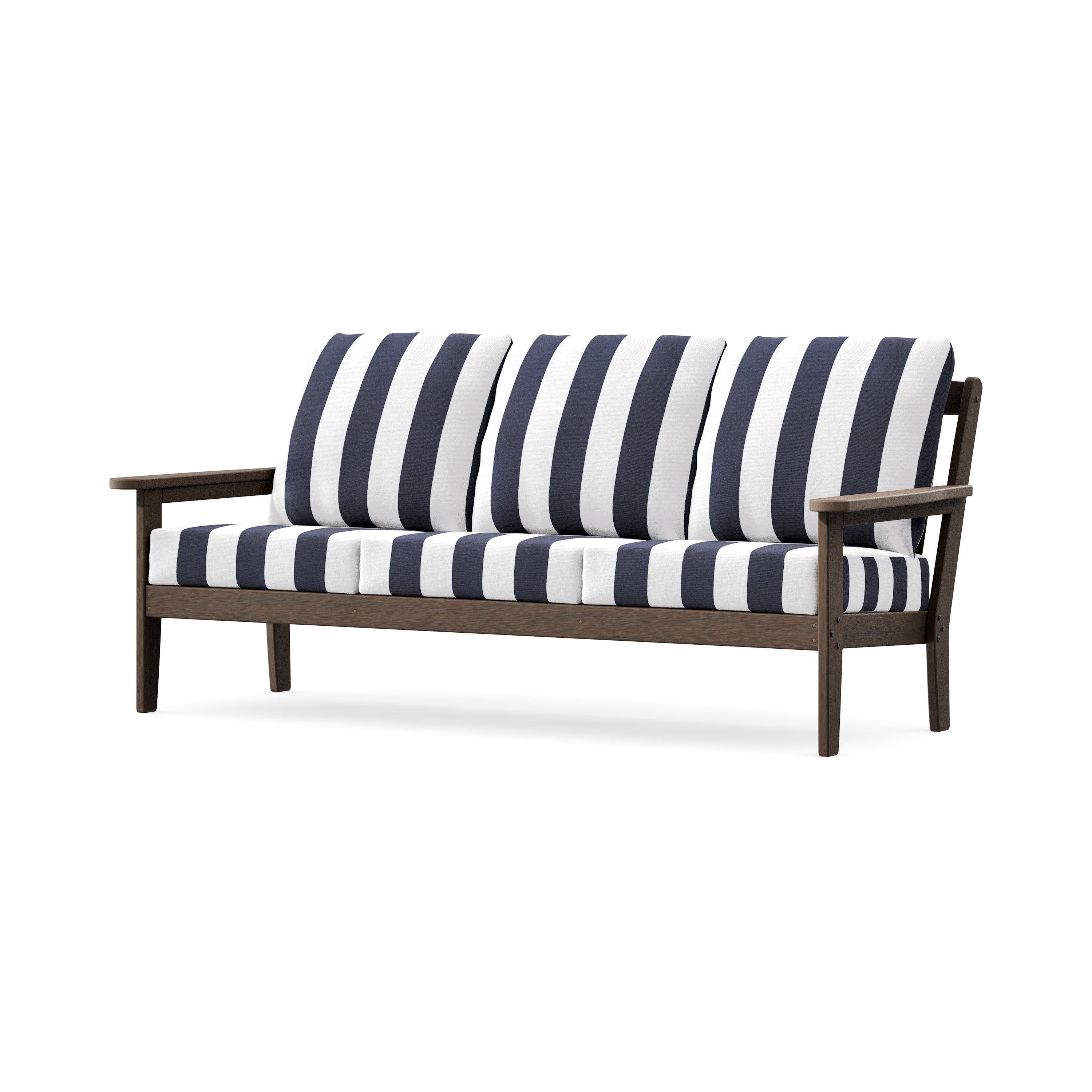 Cottage Deep Seating Sofa in Kona / Cabana Stripe Navy