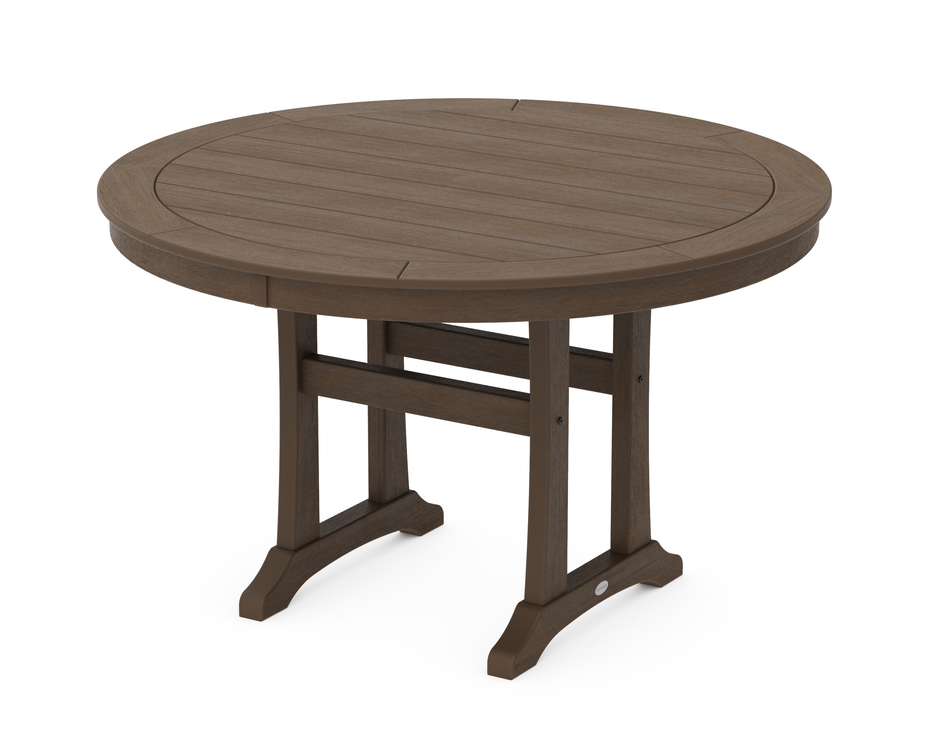 Nautical Trestle 48" Round Dining Table in Kona