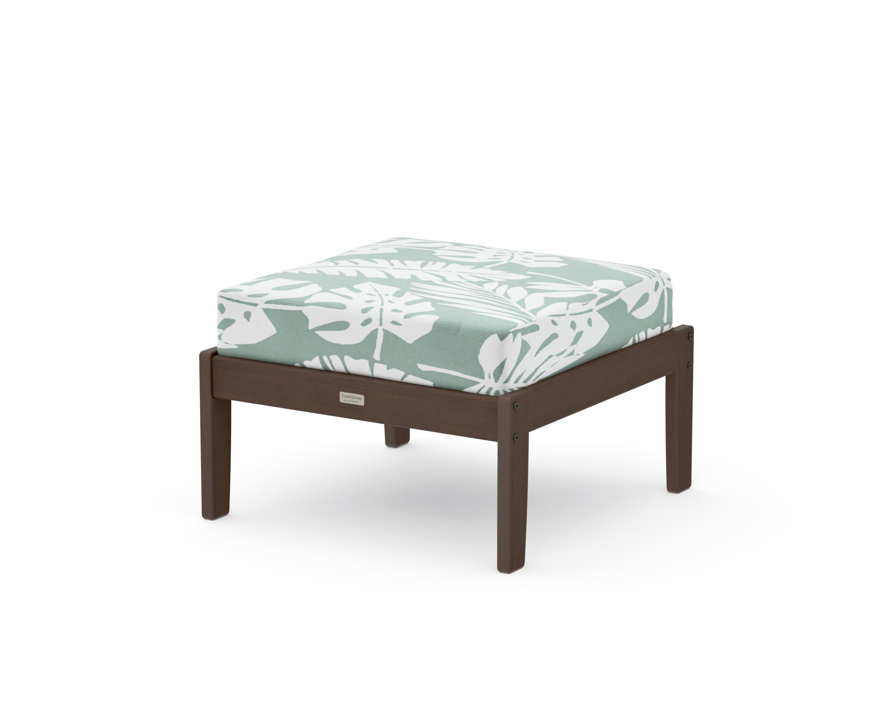 Cottage Deep Seating Ottoman in Kona / Leaf Glacier Spa