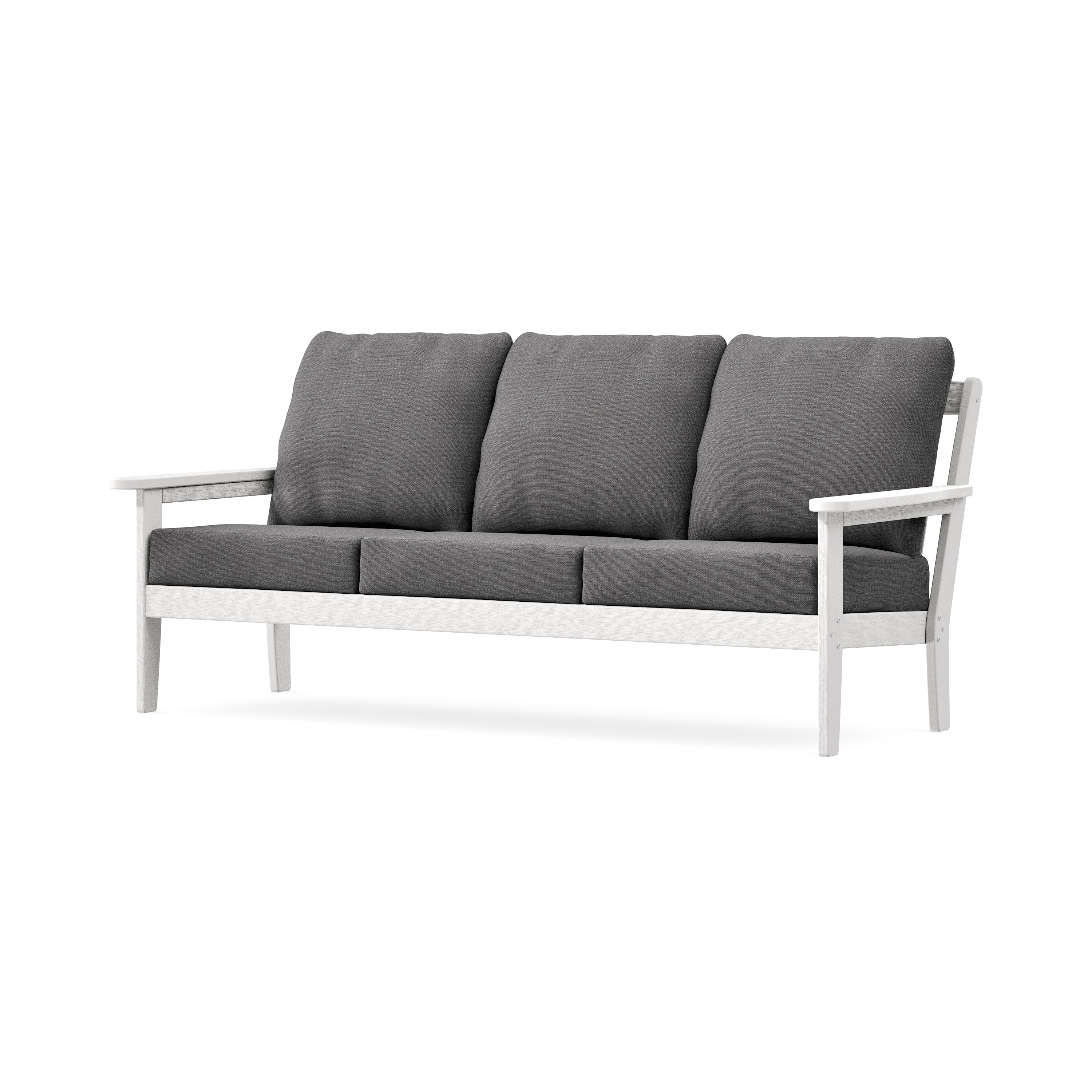 Cottage Deep Seating Sofa in Vintage White / Ash Charcoal