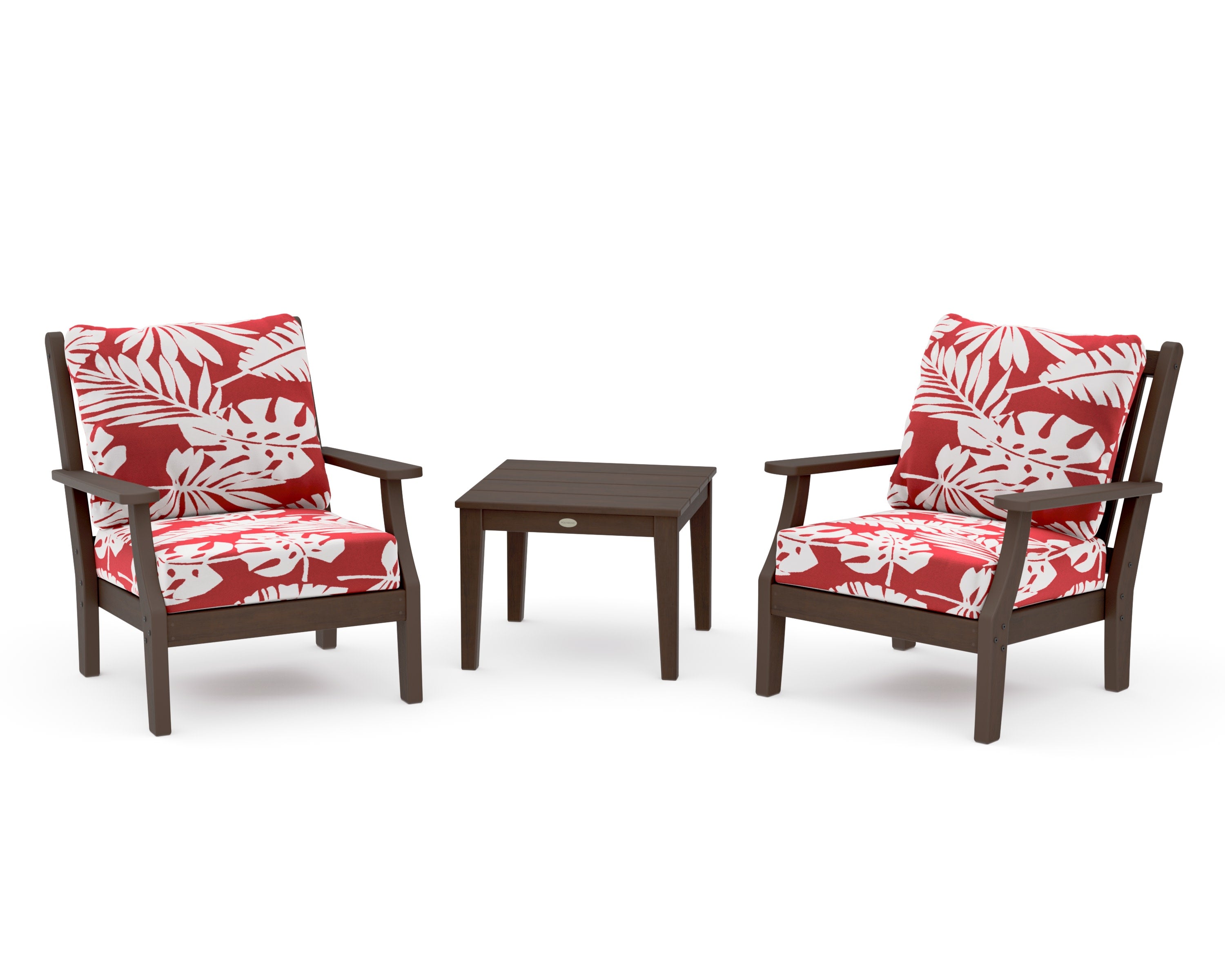 Wovendale 3-Piece Deep Seating Set in Kona / Leaf Crimson