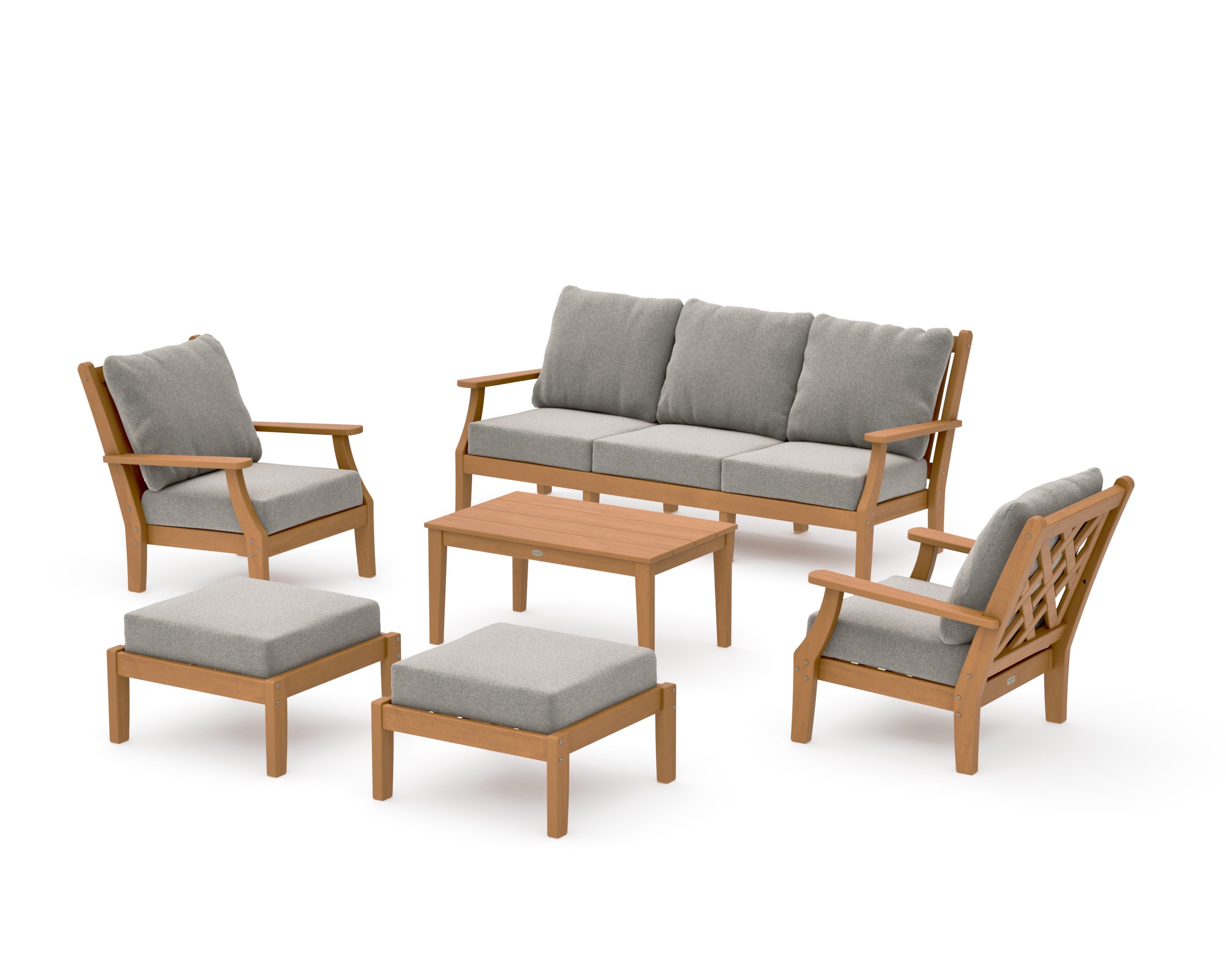 Wovendale 6-Piece Lounge Sofa Set in Natural / Weathered Tweed