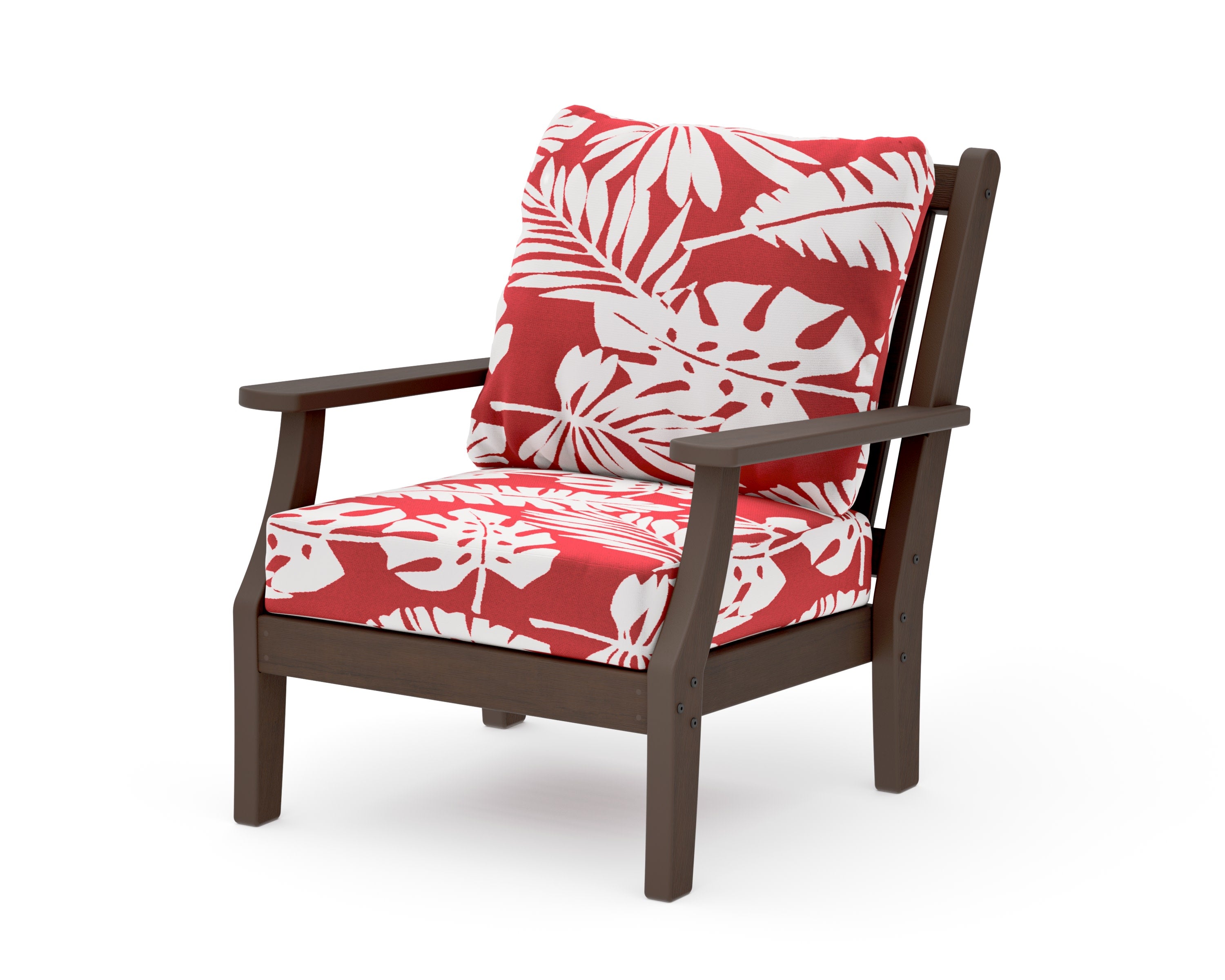 Wovendale Deep Seating Chair in Kona / Leaf Crimson