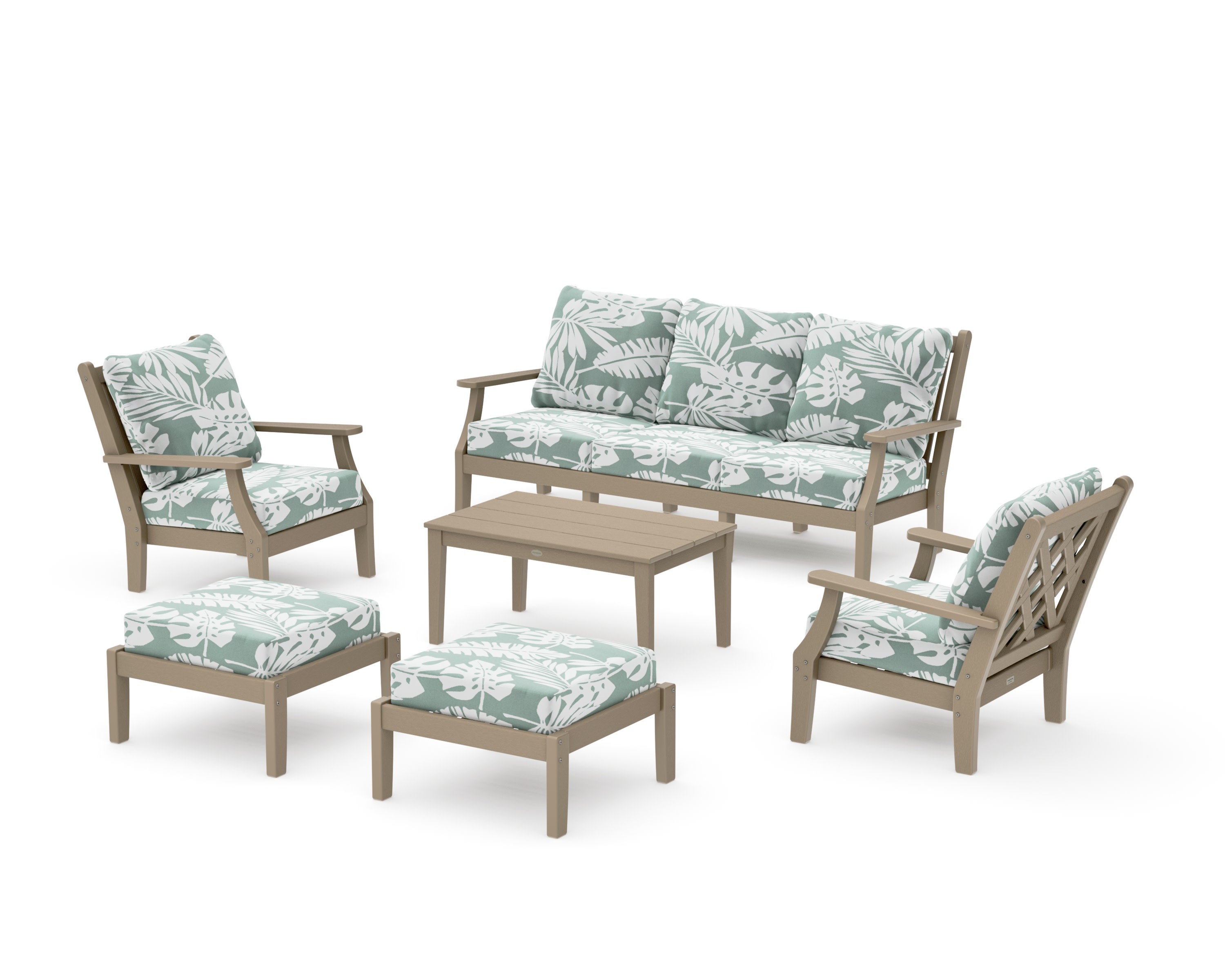 Wovendale 6-Piece Lounge Sofa Set in Vintage Sahara / Leaf Glacier Spa