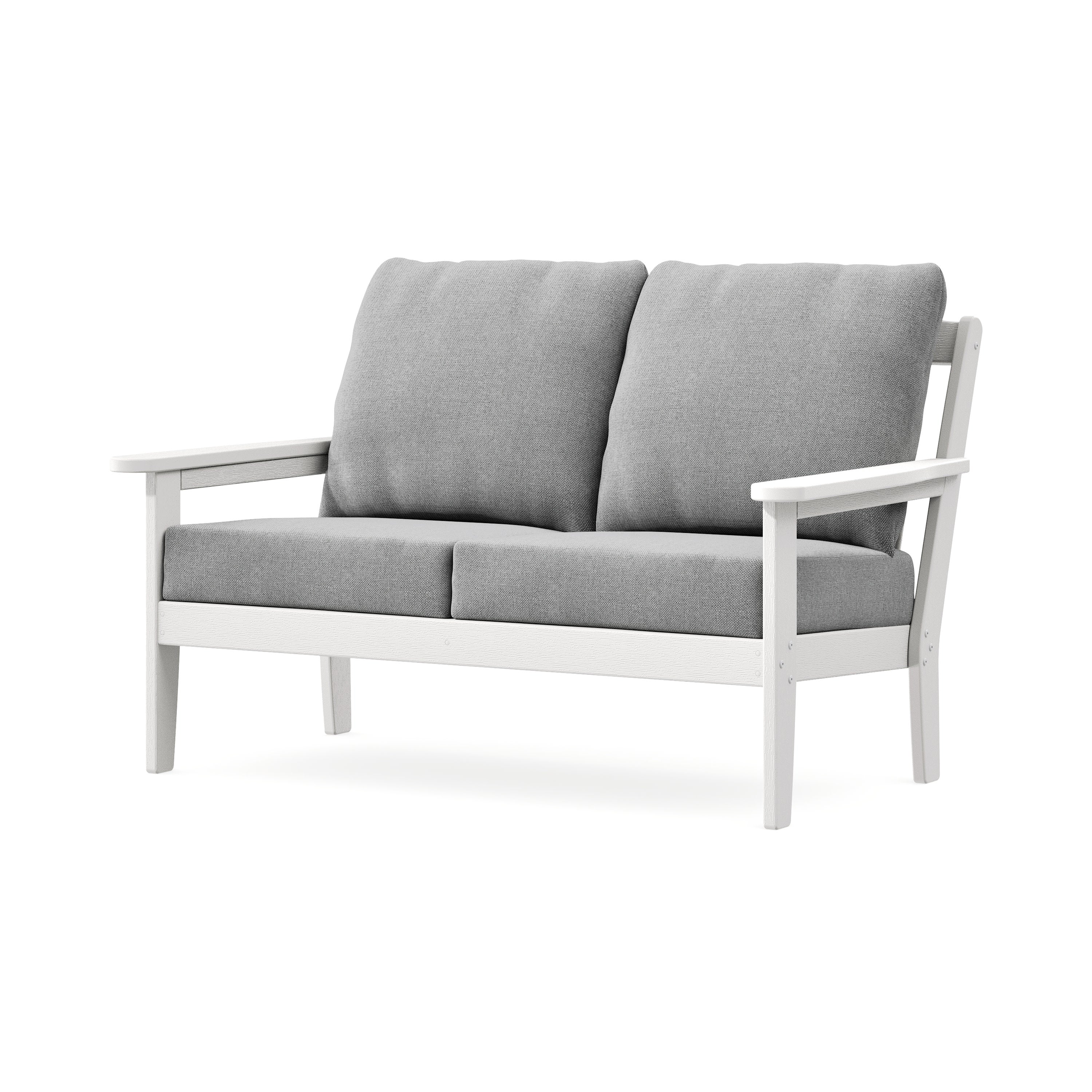 Cottage Deep Seating Loveseat in Vintage White / Grey Mist