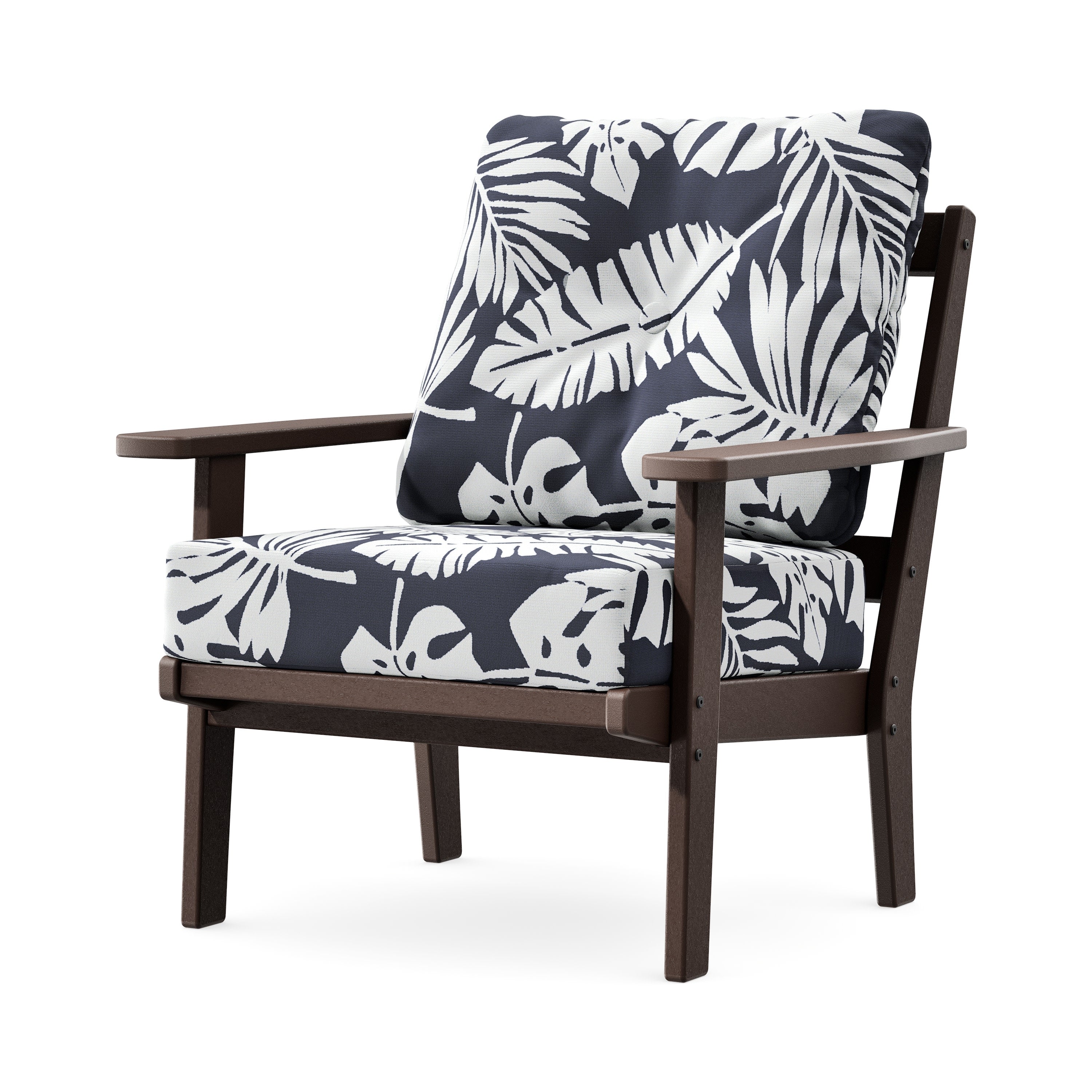 Prairie Deep Seating Chair in Mahogany / Leaf Navy