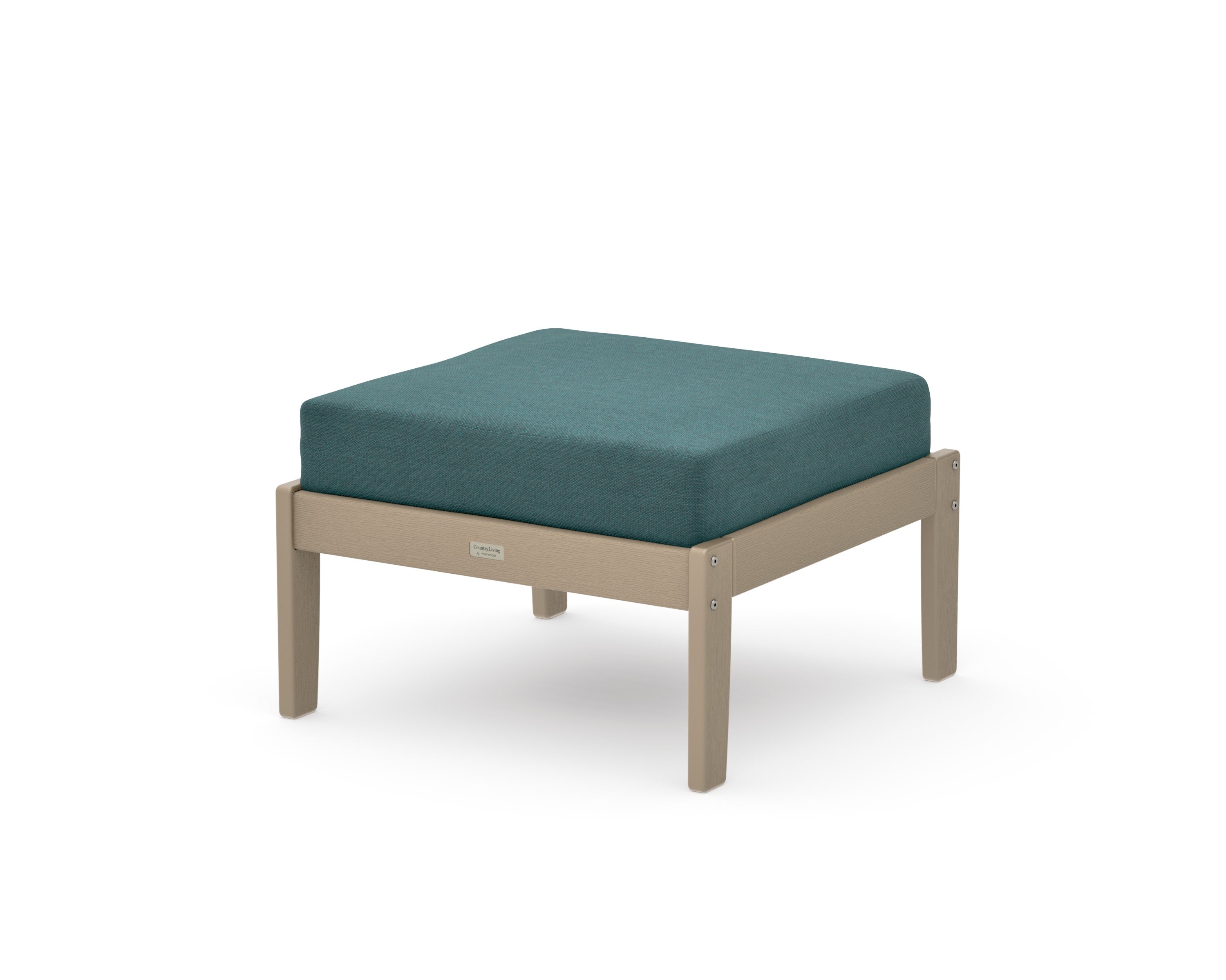 Cottage Deep Seating Ottoman in Vintage Sahara / Ocean Teal