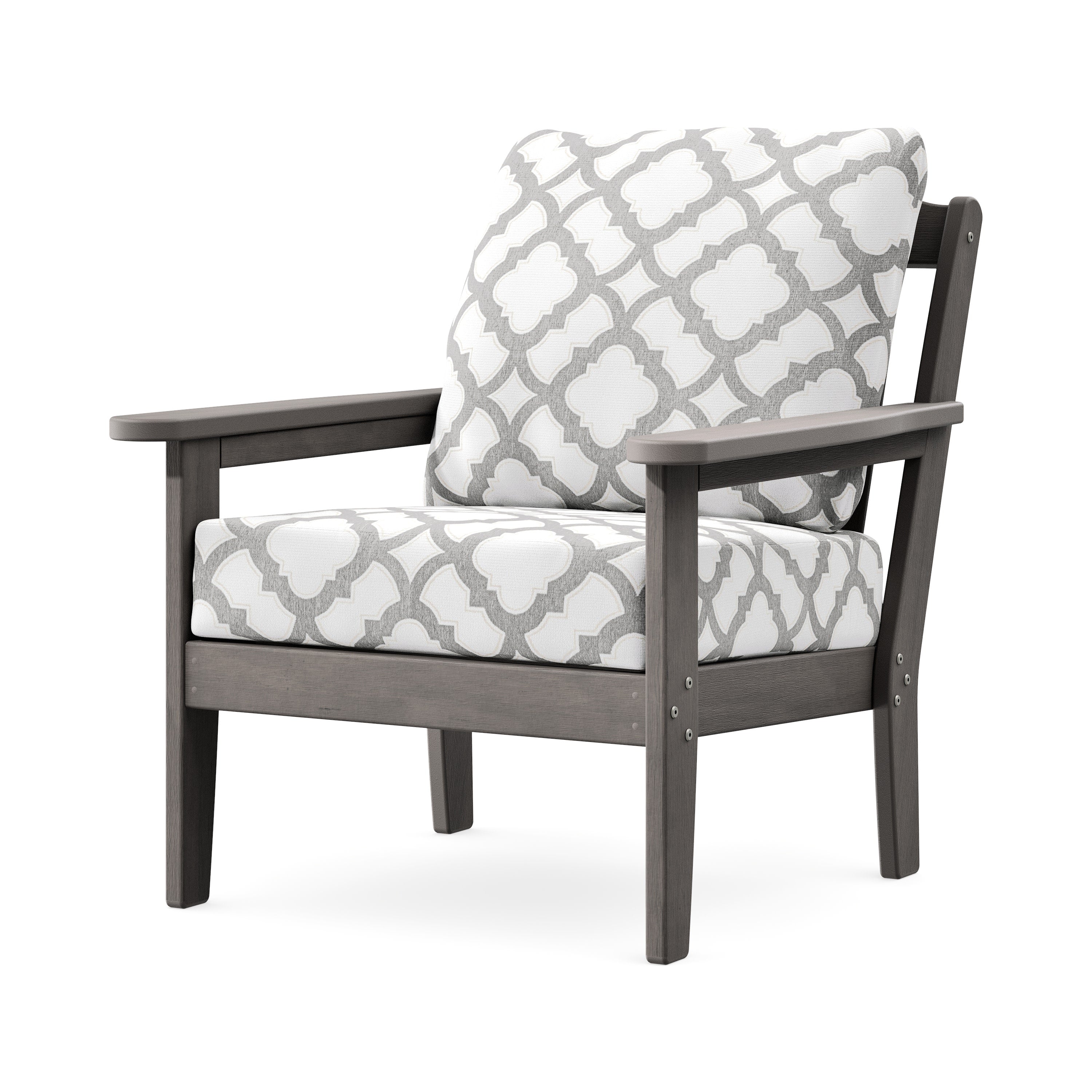 Cottage Deep Seating Chair in Driftwood / Trellis Grey Mist