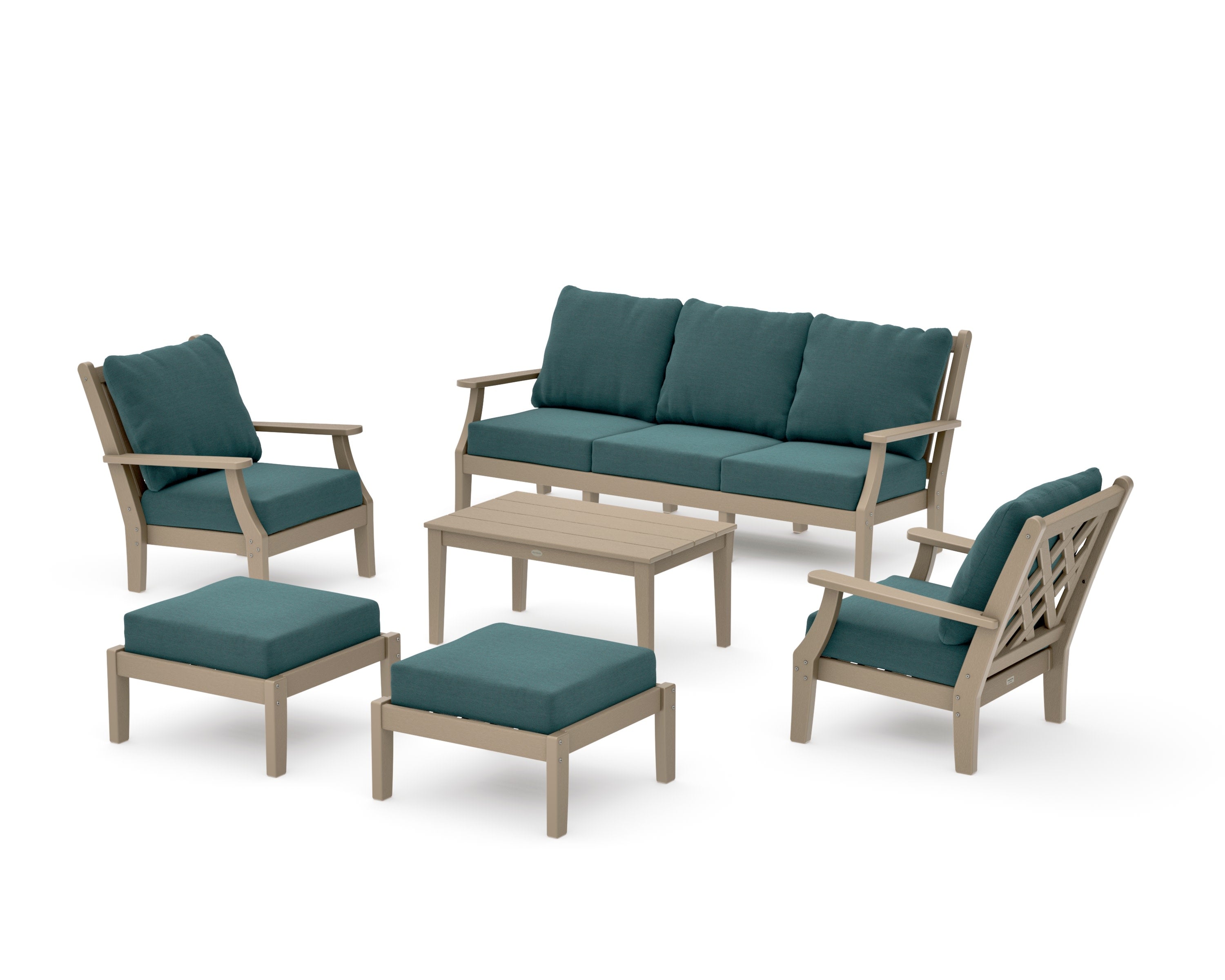 Wovendale 6-Piece Lounge Sofa Set in Vintage Sahara / Ocean Teal