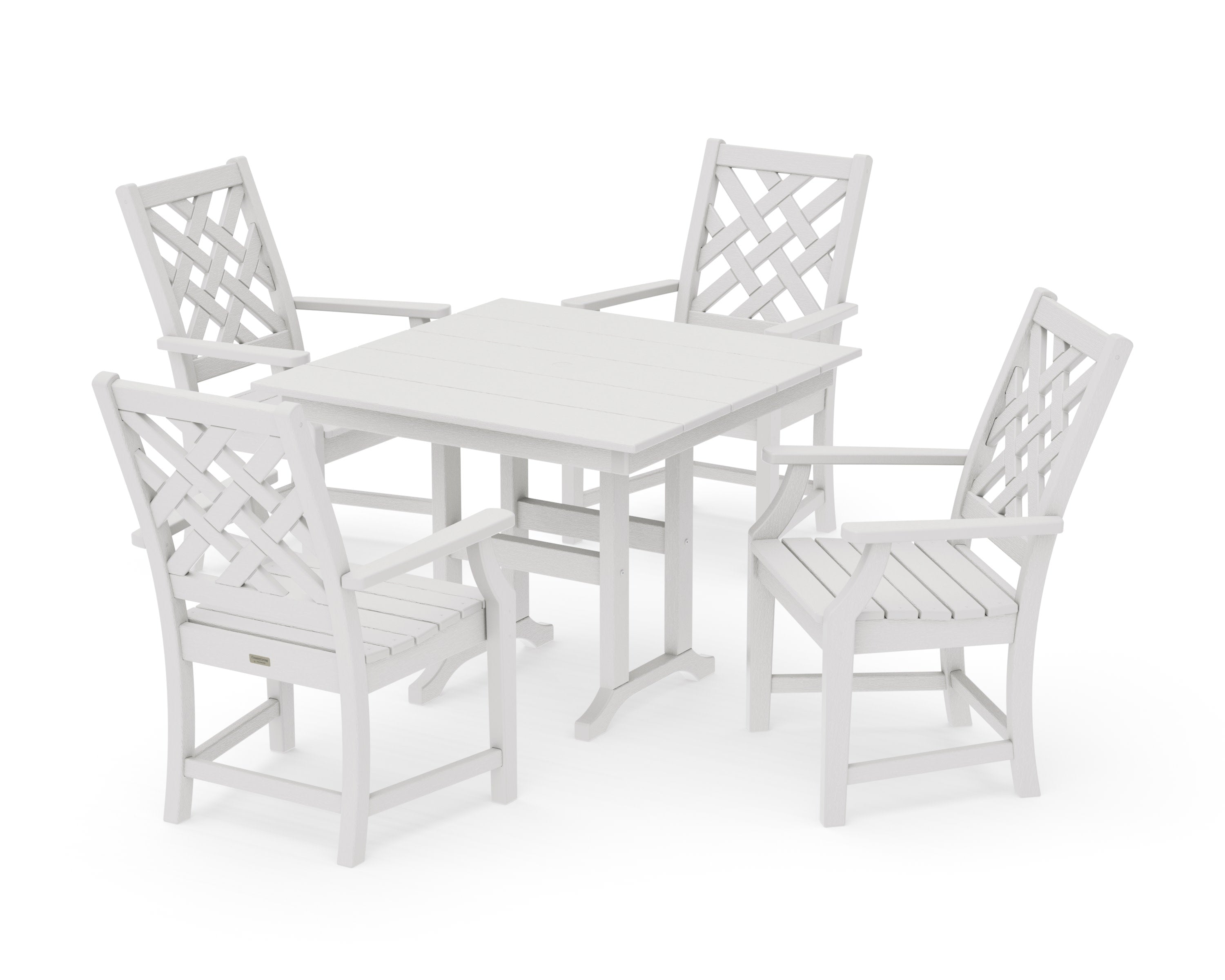 Wovendale 5-Piece Farmhouse Dining Set in Vintage White