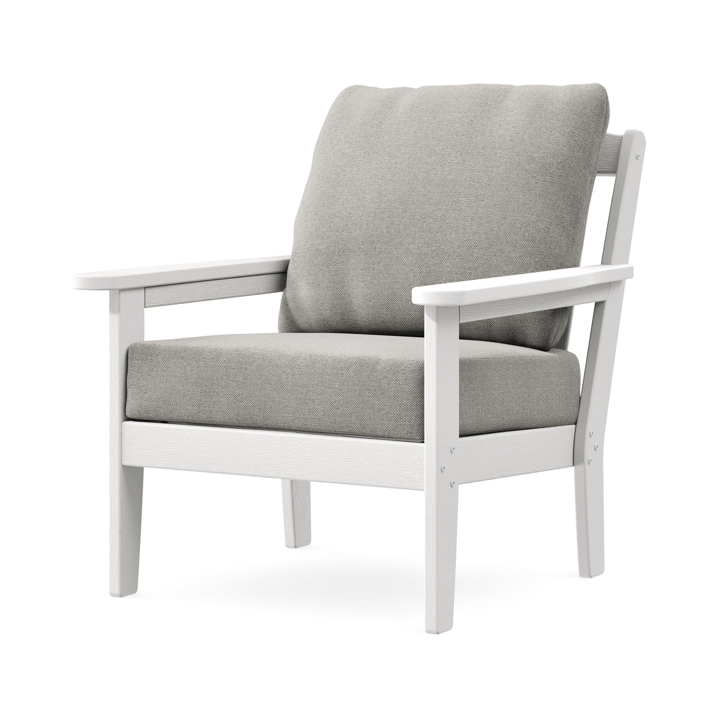 Cottage Deep Seating Chair in Vintage White / Weathered Tweed
