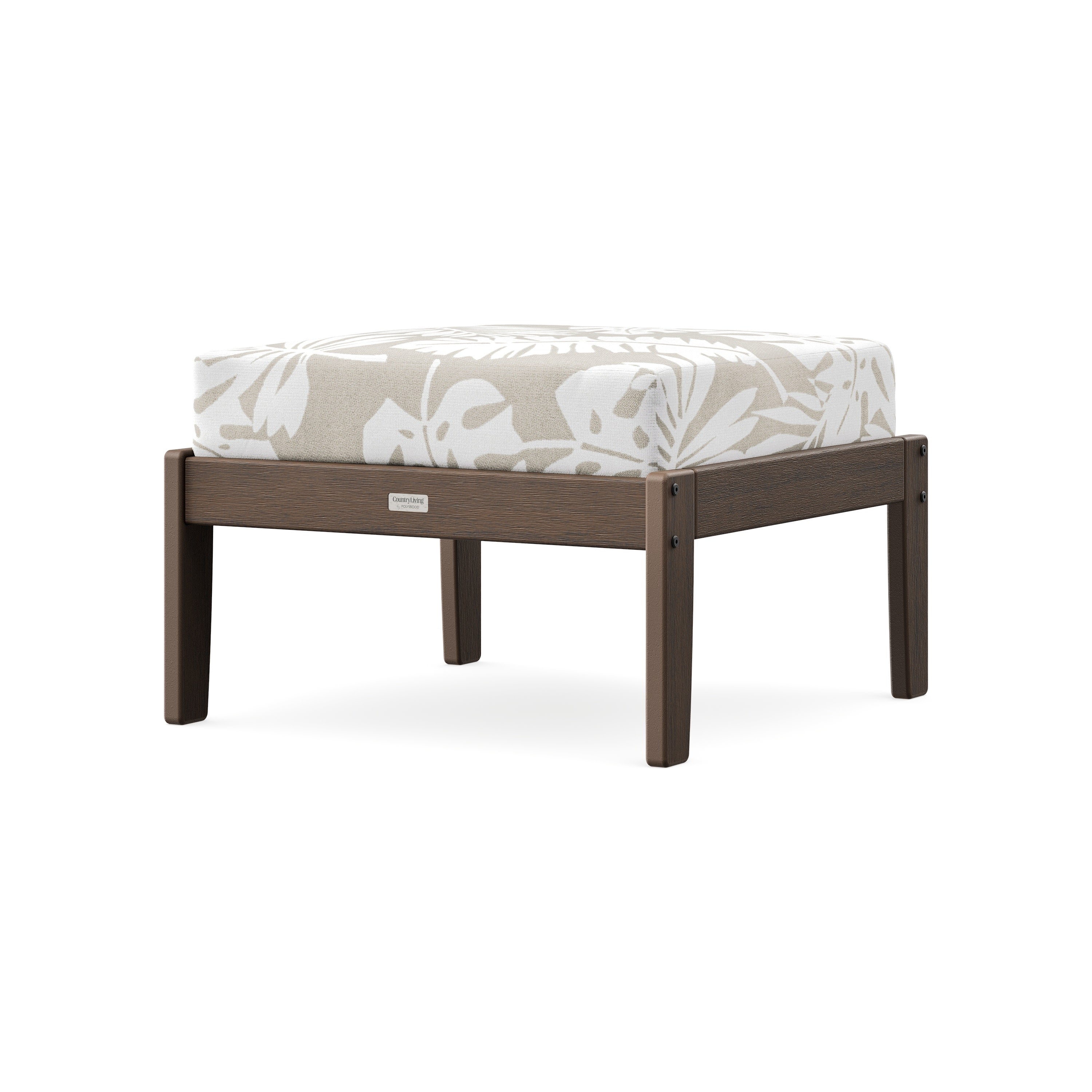 Cottage Deep Seating Ottoman in Kona / Leaf Dune Burlap