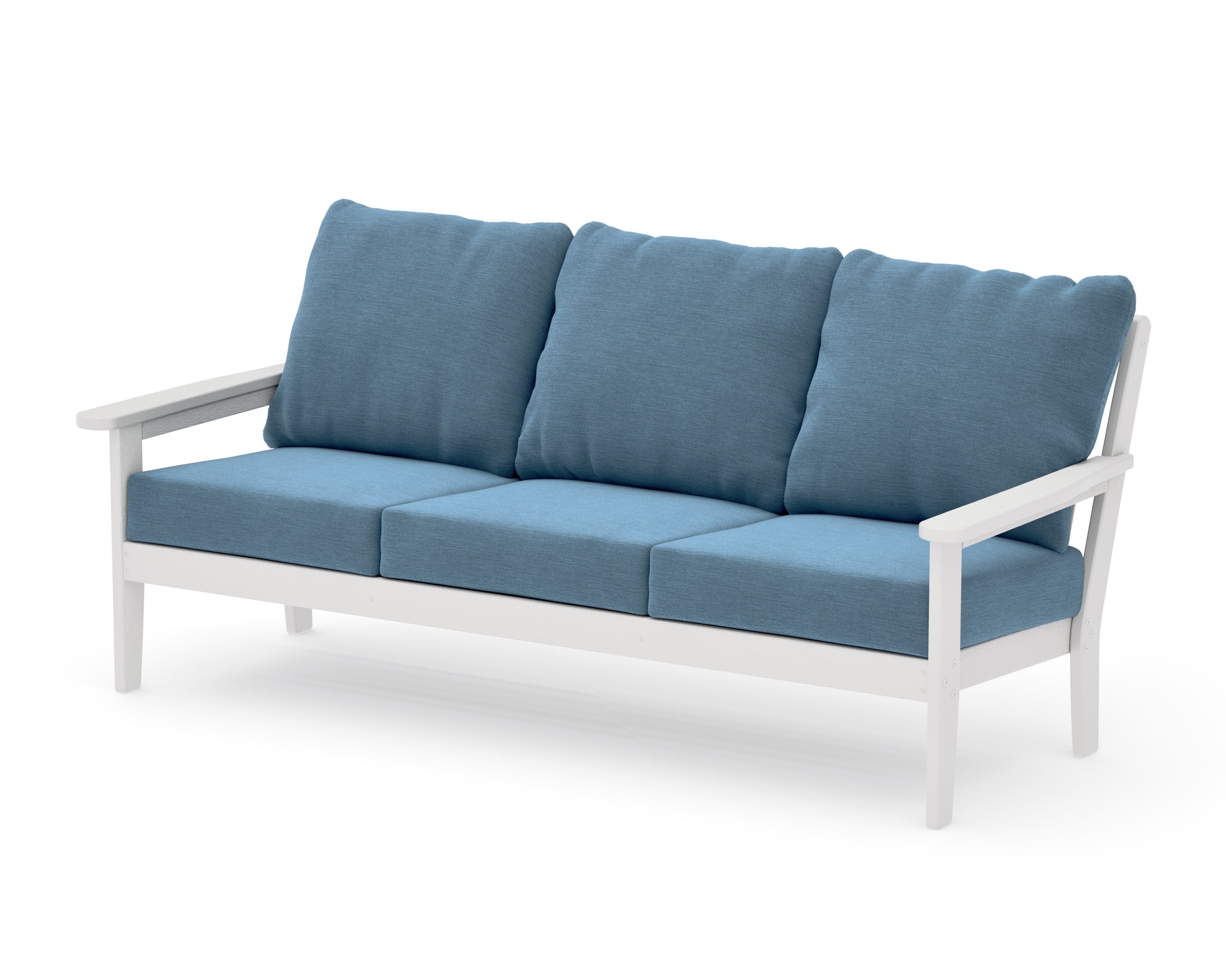 Cottage Deep Seating Sofa in Vintage White / Sky Blue