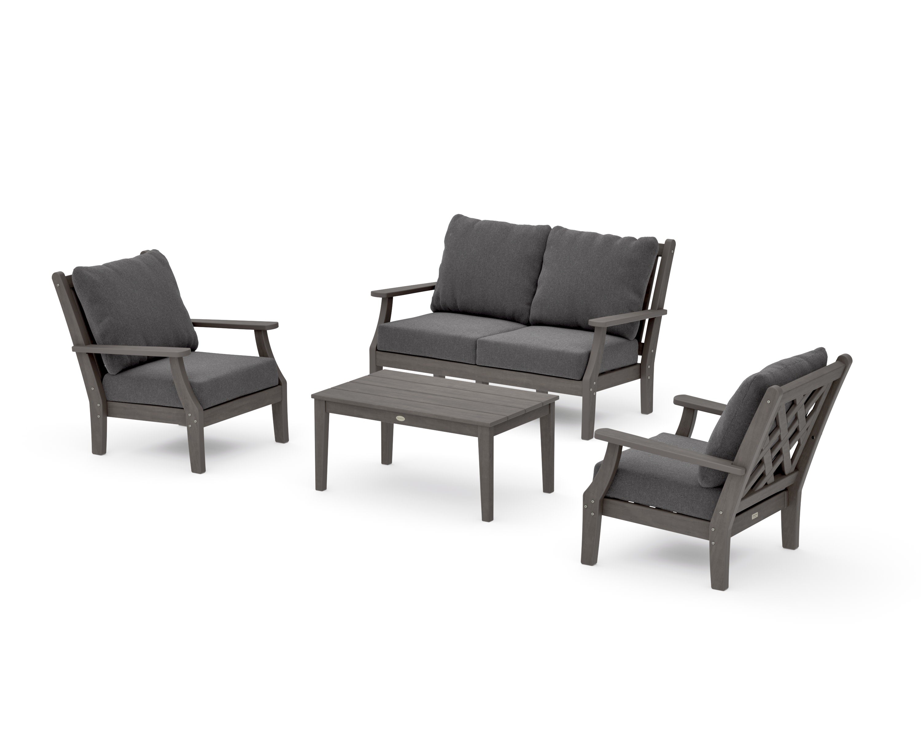 Wovendale 4-Piece Deep Seating Set with Loveseat in Driftwood / Ash Charcoal