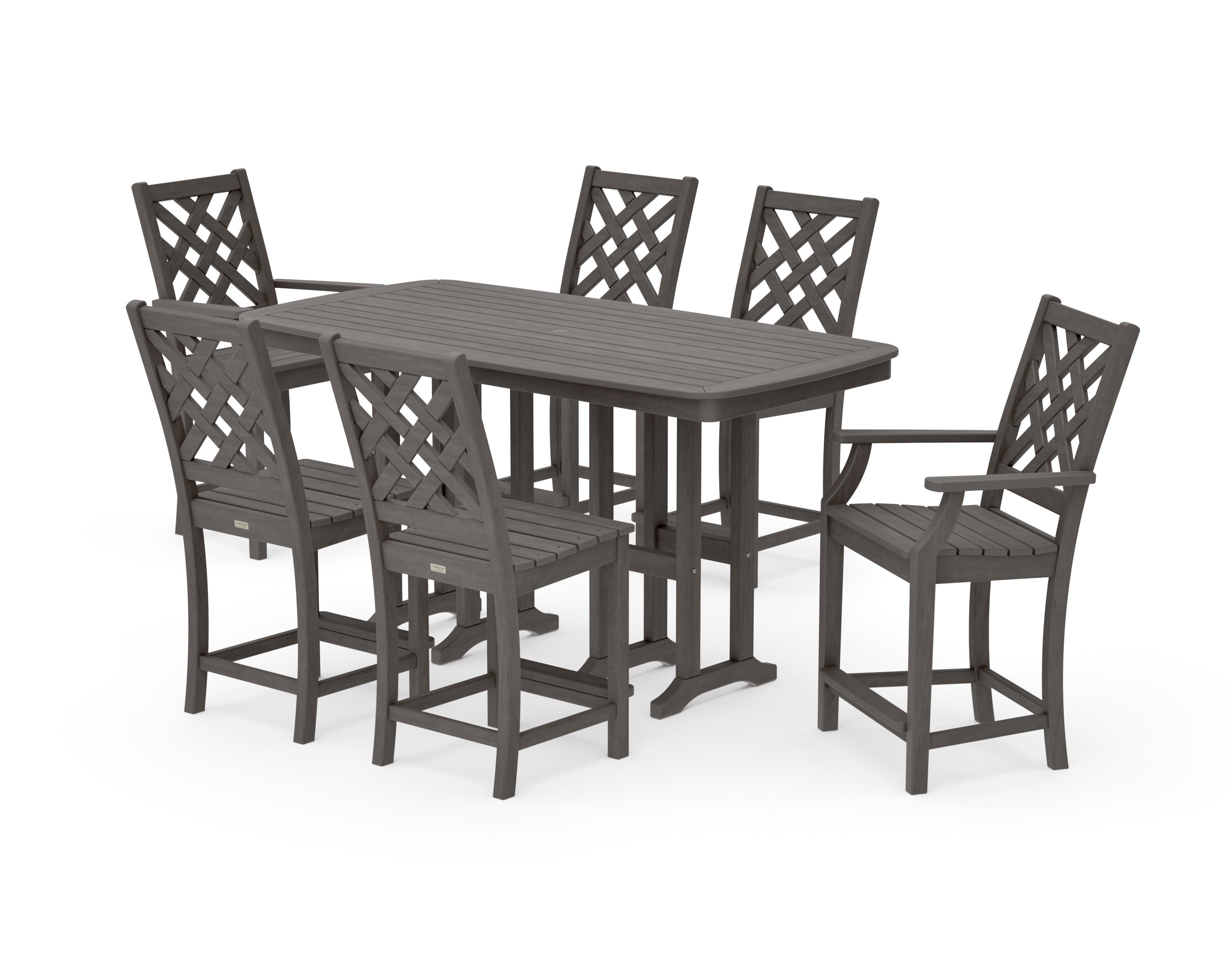 Wovendale 7-Piece Counter Set in Driftwood