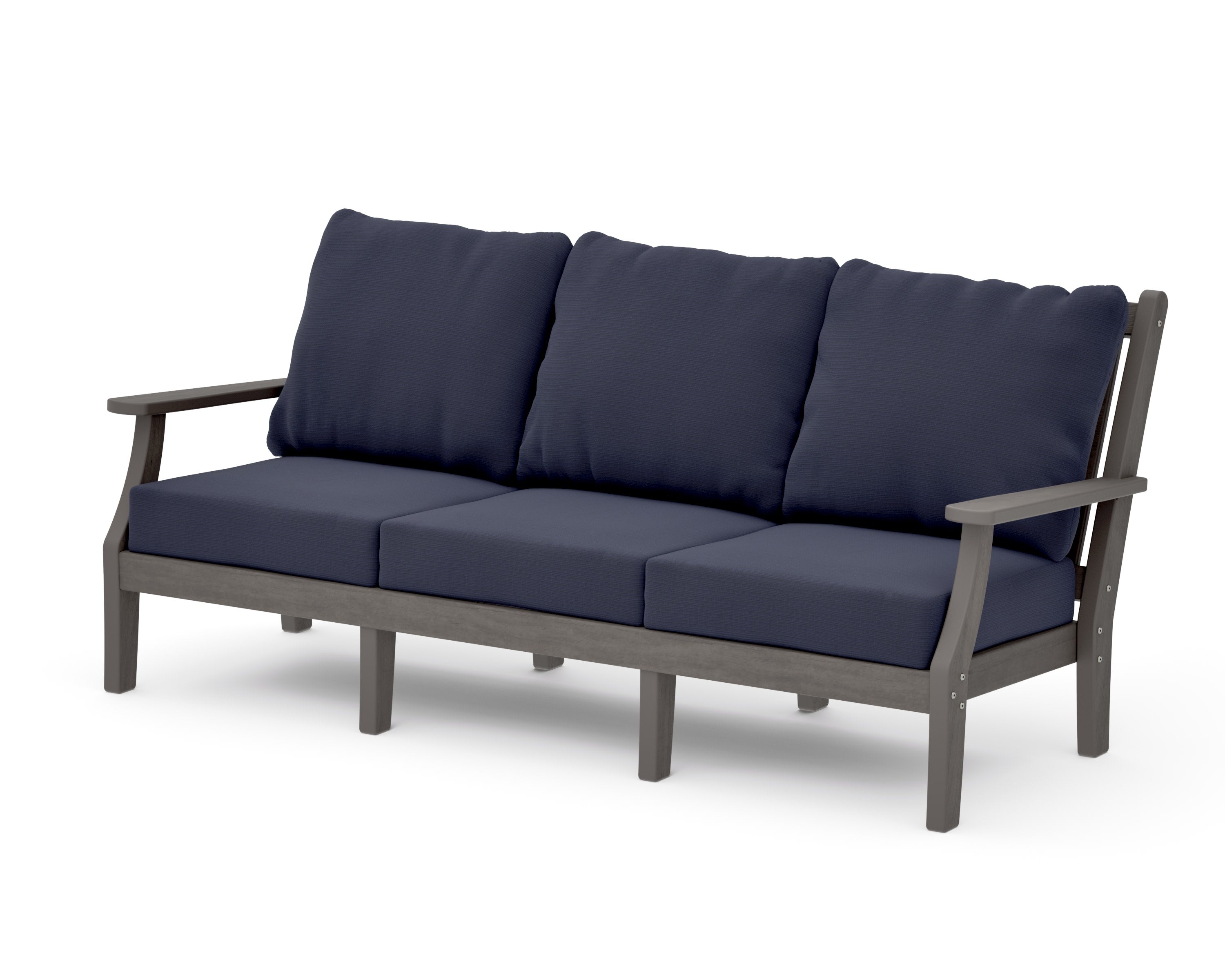 Wovendale Deep Seating Sofa in Driftwood / Navy Linen