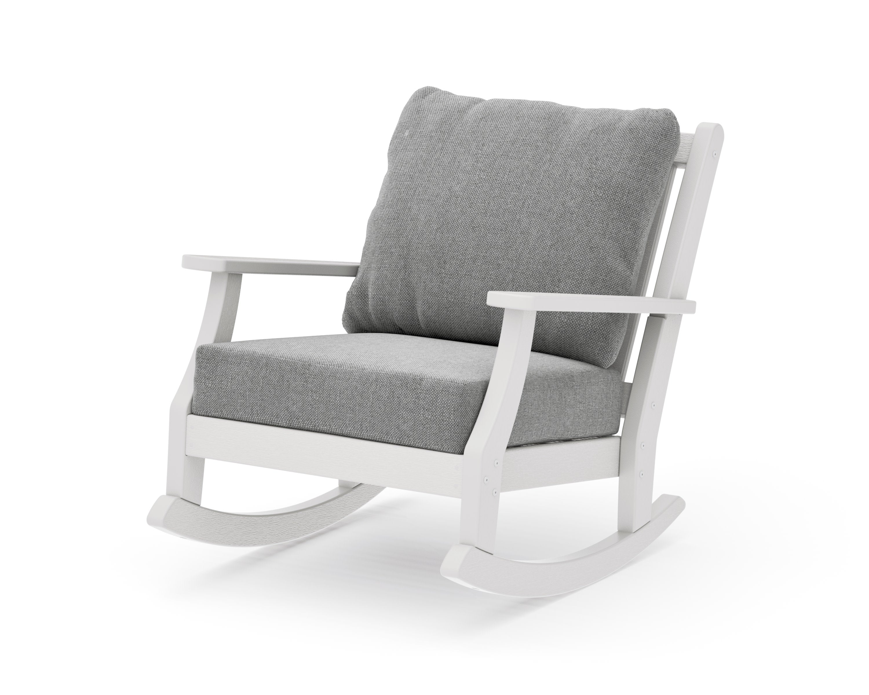 Wovendale Deep Seating Rocking Chair in Vintage White / Grey Mist