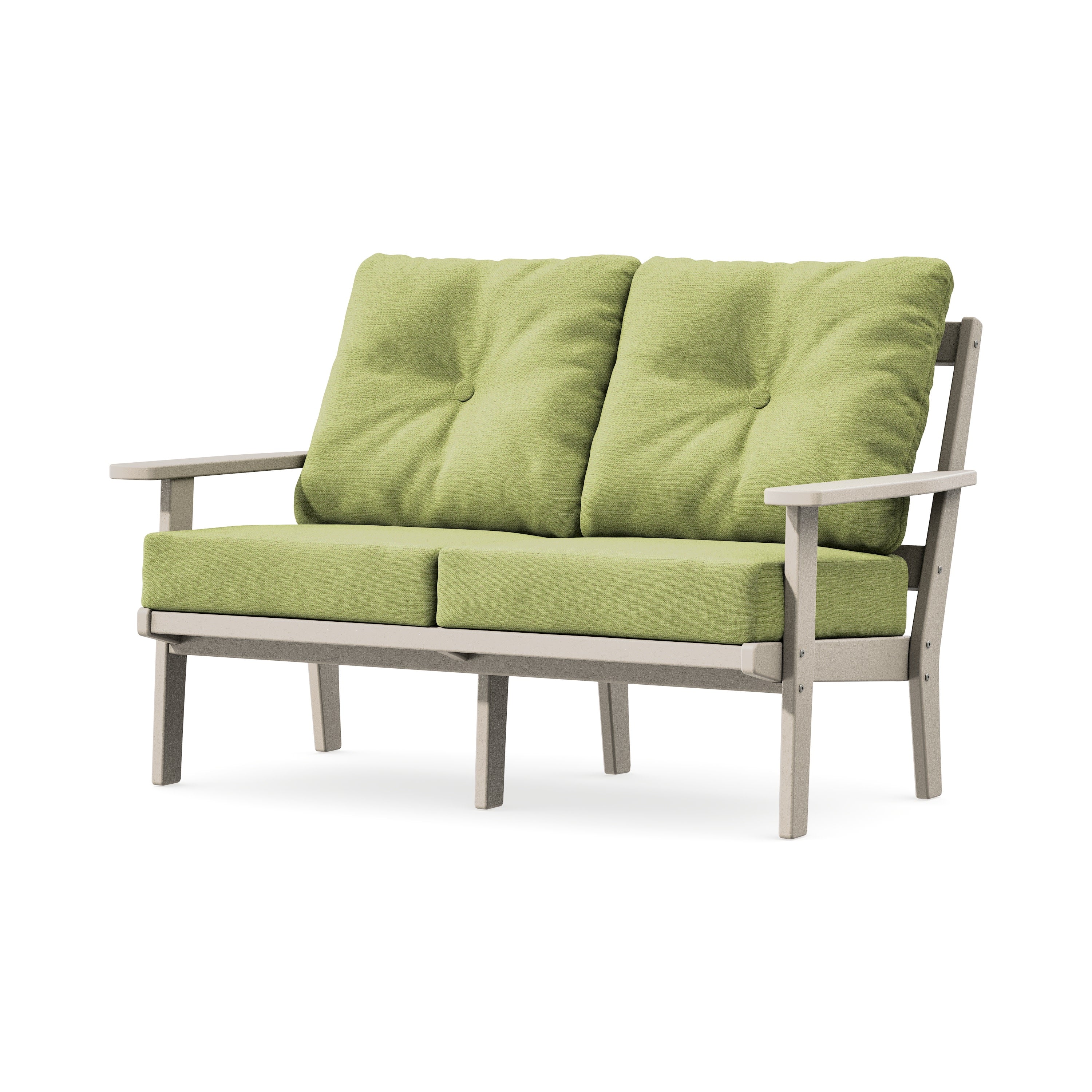 Prairie Deep SeatingLoveseat in Sand / Chartreuse Boucle