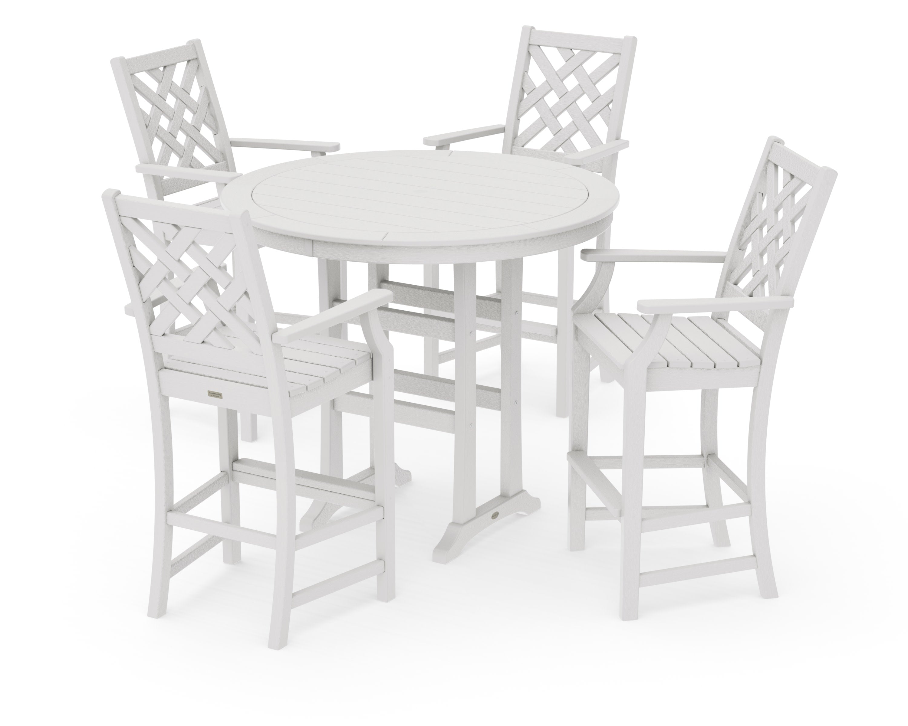 Wovendale 5-Piece Round Bar Set in Vintage White