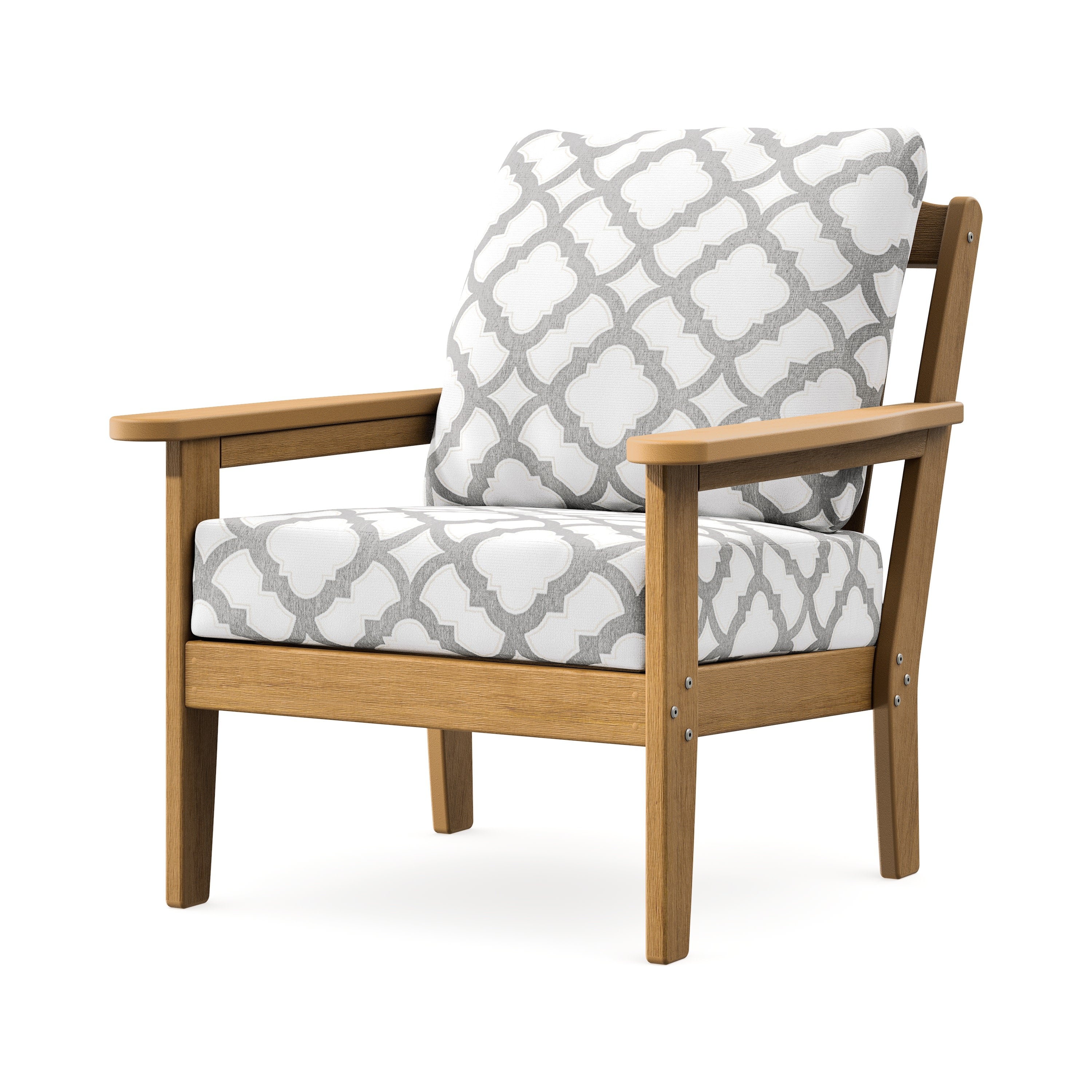 Cottage Deep Seating Chair in Natural / Trellis Grey Mist