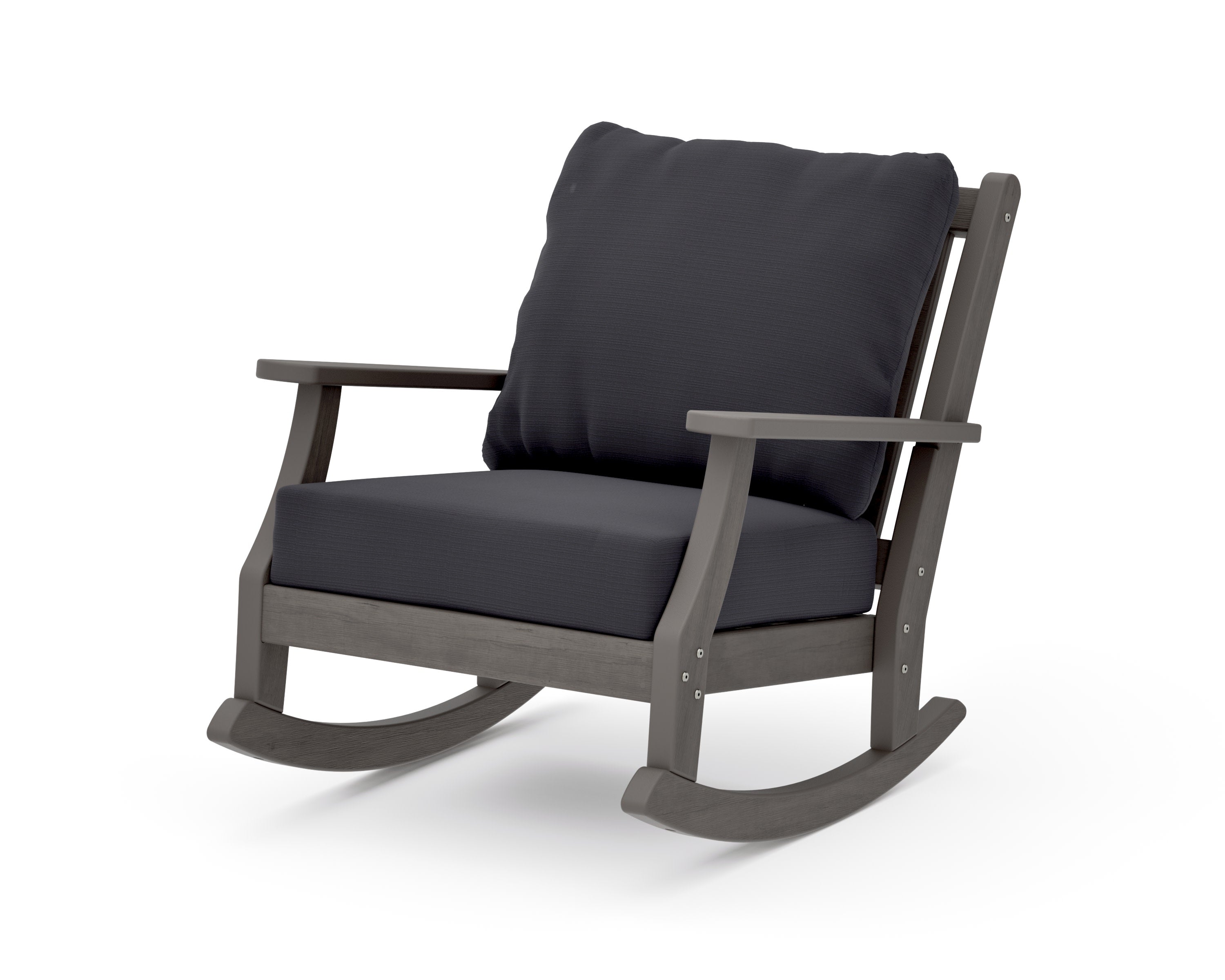 Wovendale Deep Seating Rocking Chair in Driftwood / Midnight Linen