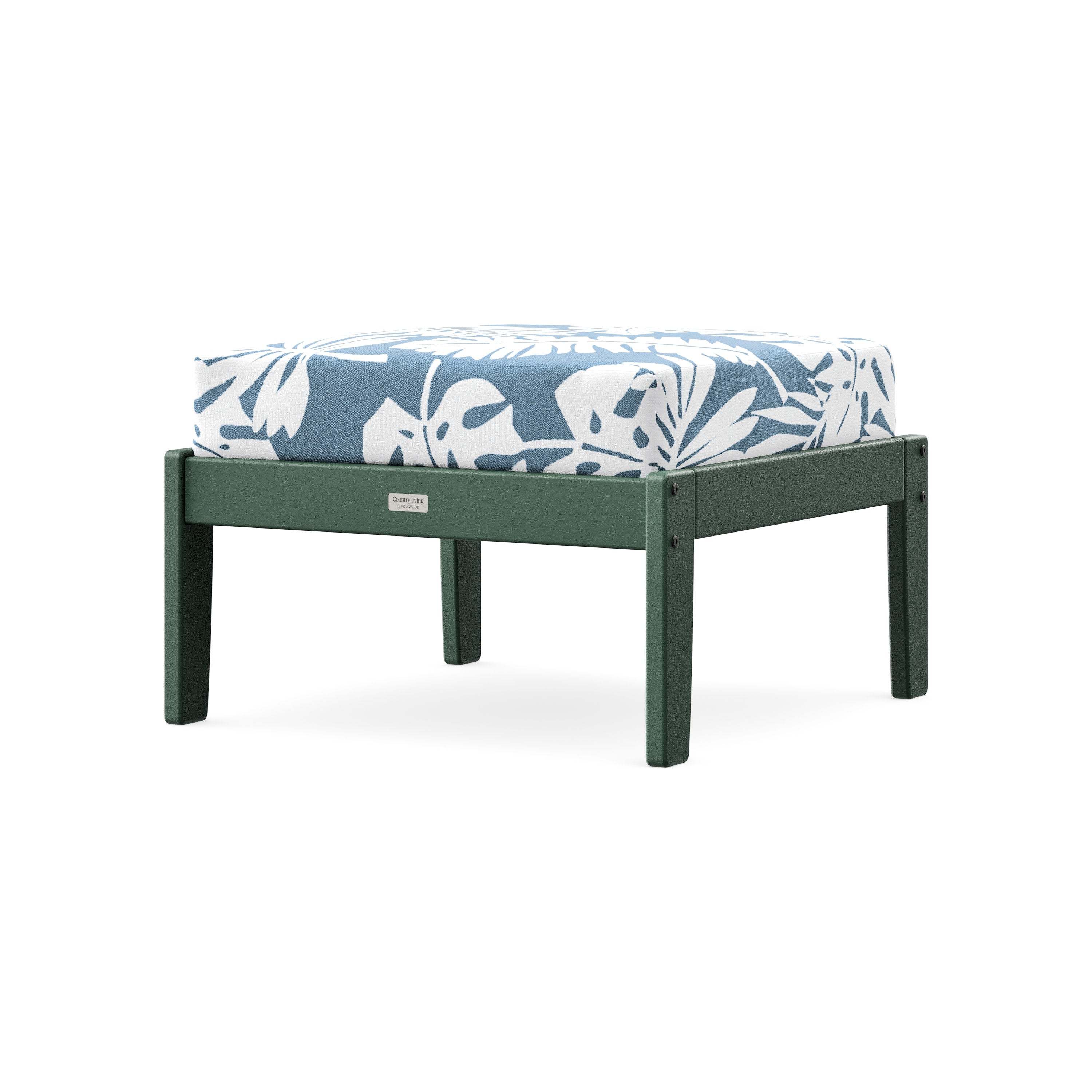 Cottage Deep Seating Ottoman in Green / Leaf Sky Blue