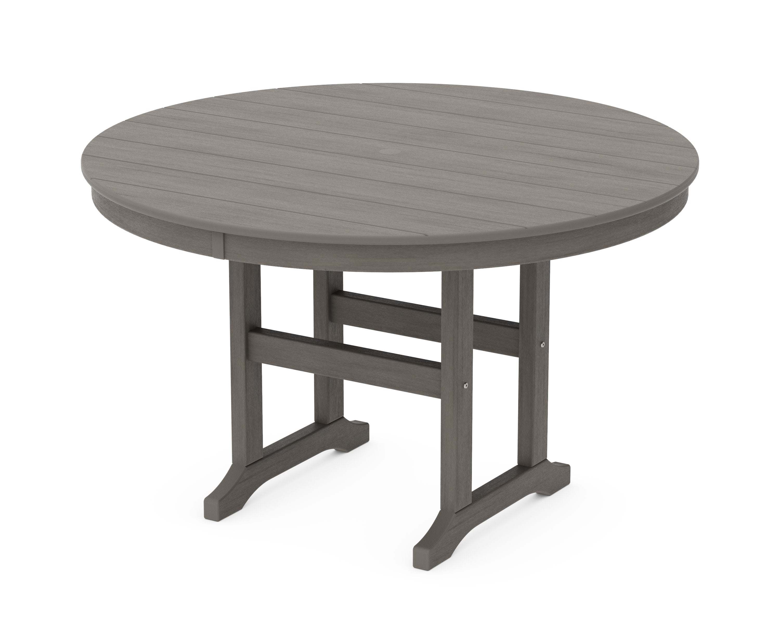 48" Round Farmhouse Dining Table in Driftwood